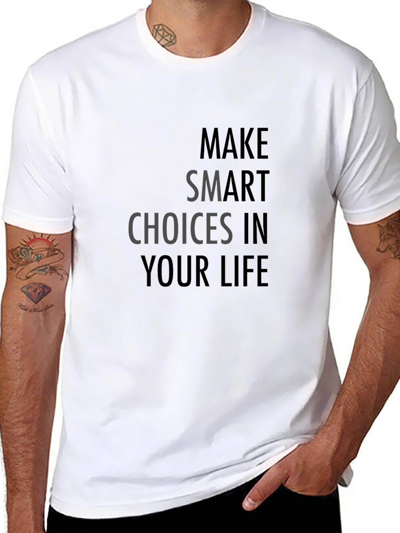 Make Smart Choices Black Graphic T-Shirt