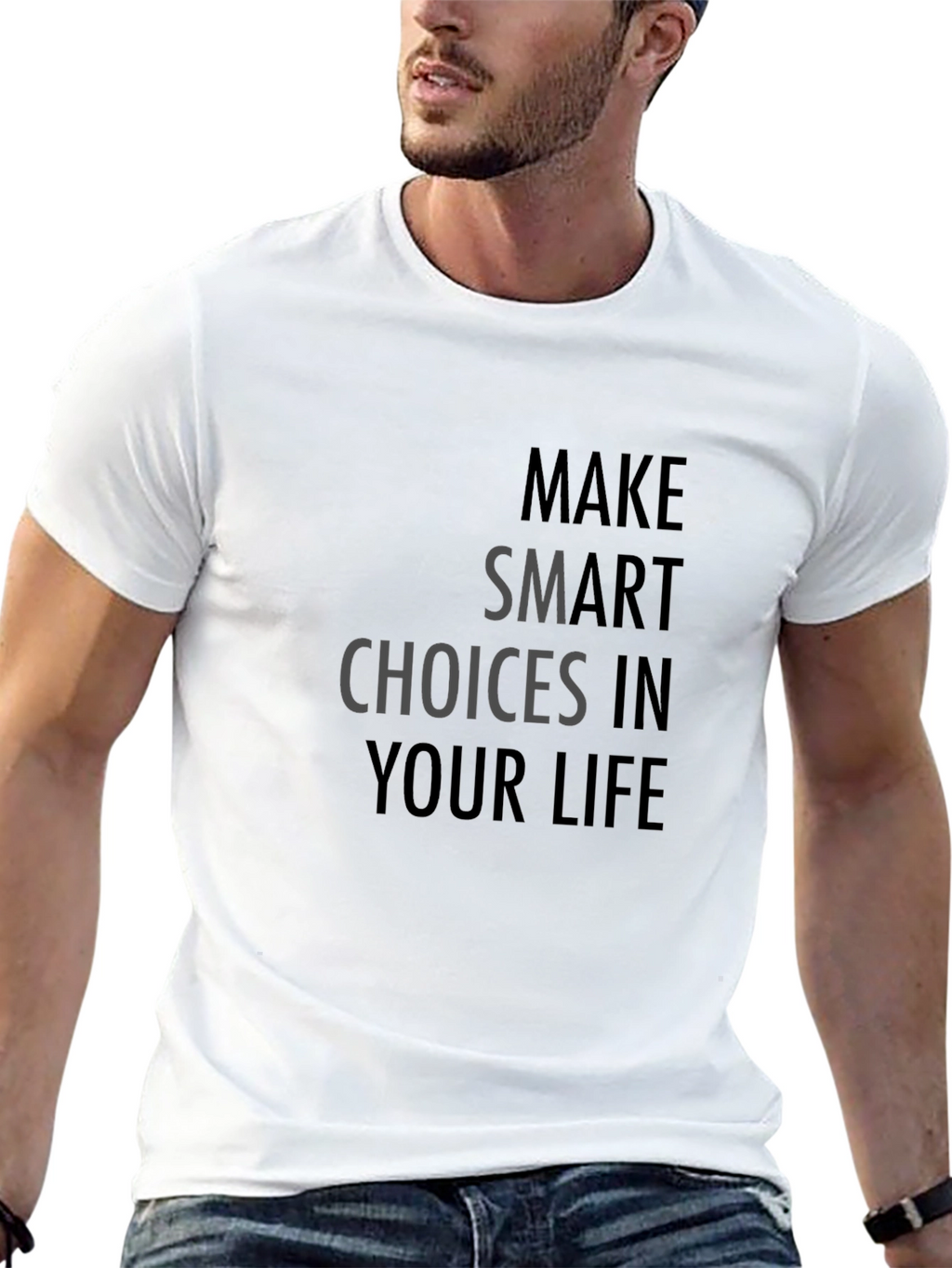 Make Smart Choices Black Graphic T-Shirt