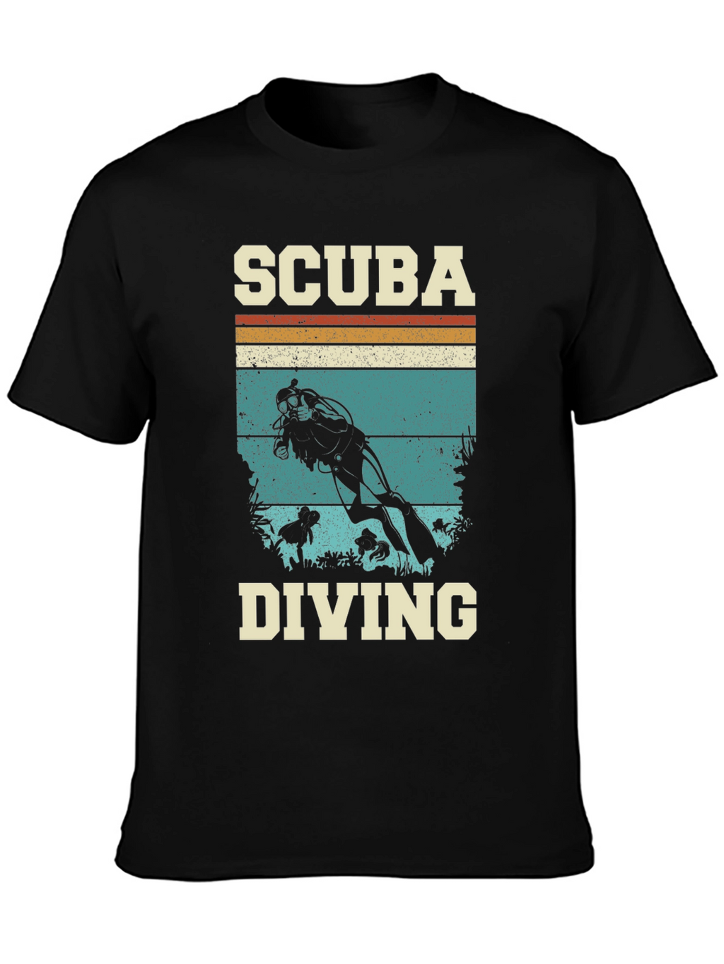 Scuba Diving Retro Graphic Tee - Black