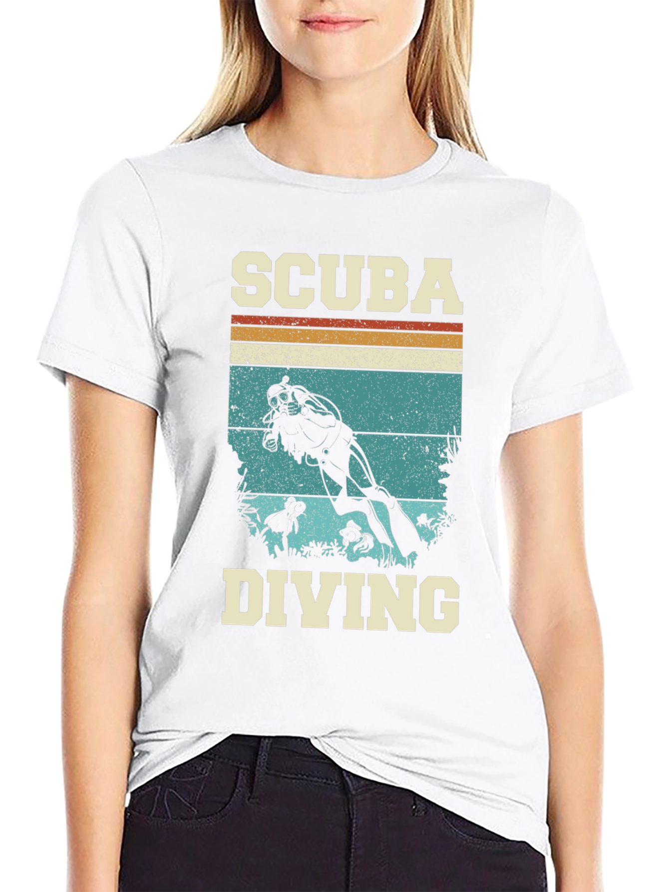 Scuba Diving Retro Graphic Tee - Black