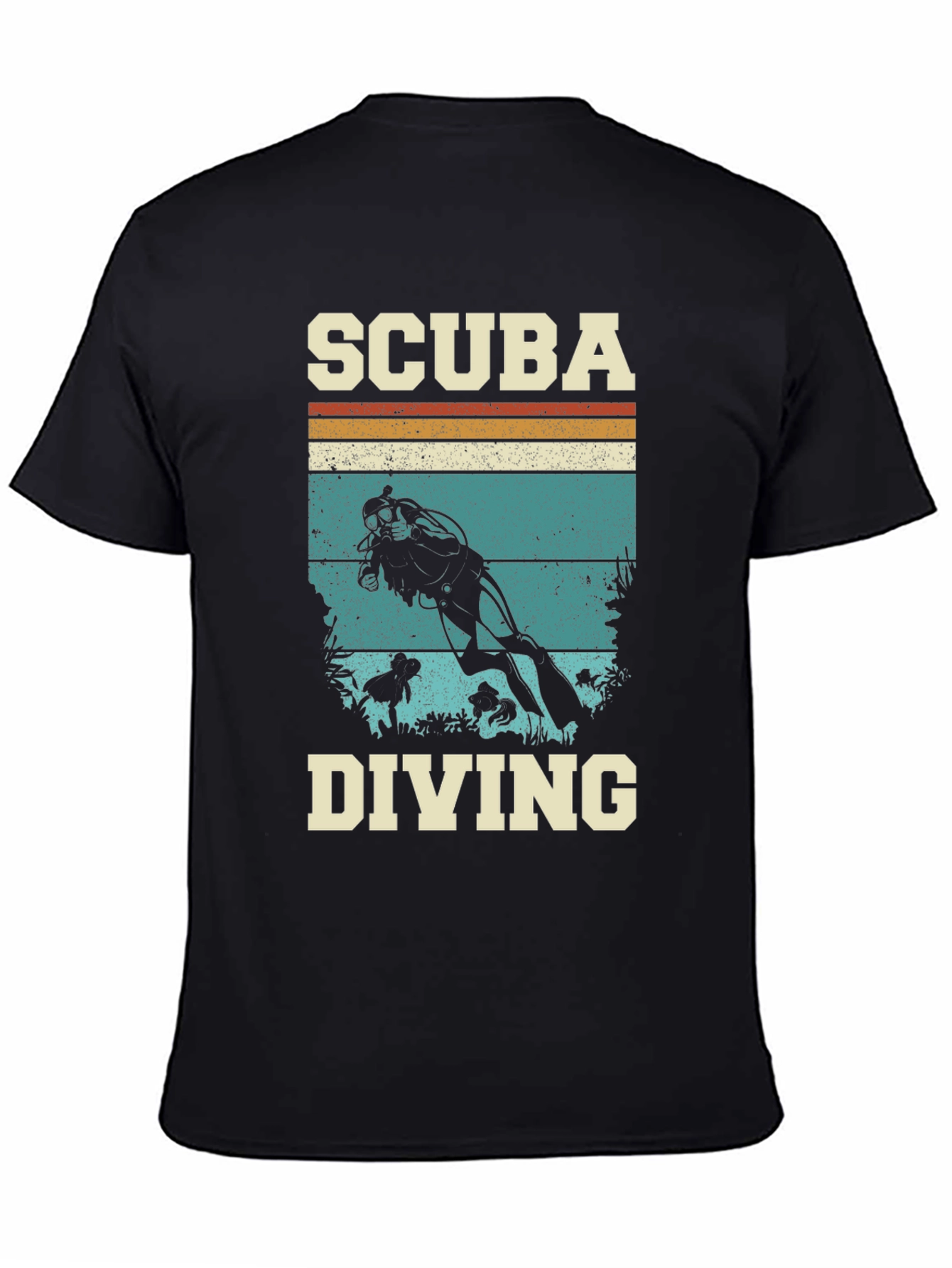 Scuba Diving Retro Graphic Tee - Black