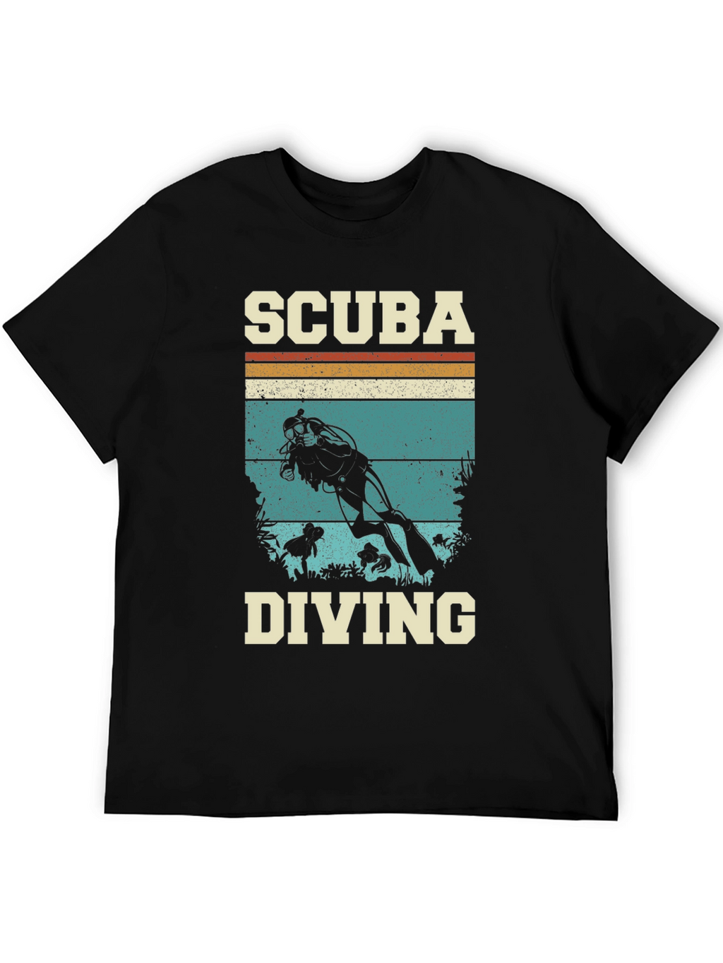 Scuba Diving Retro Graphic Tee - Black