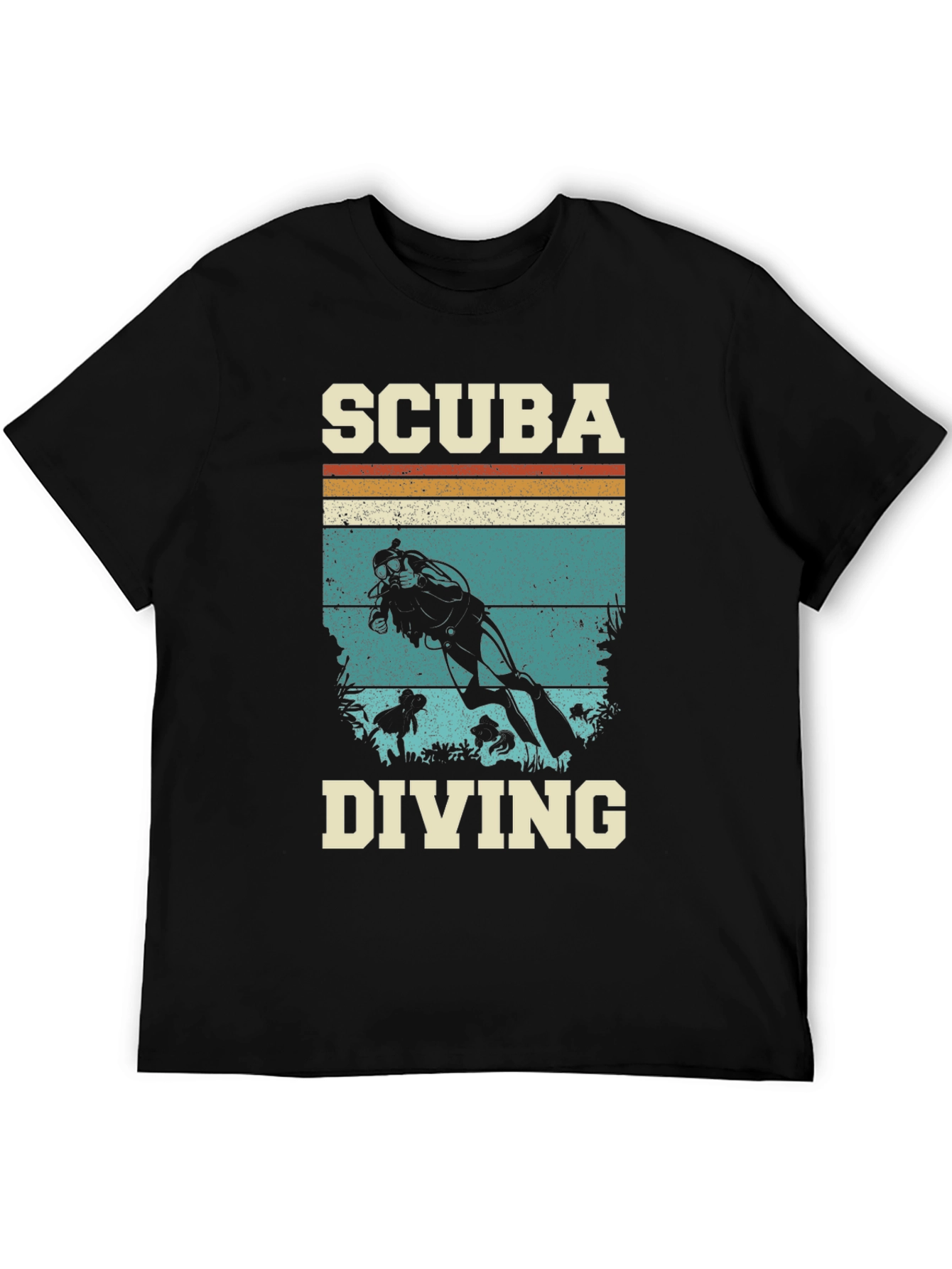 Scuba Diving Retro Graphic Tee - Black