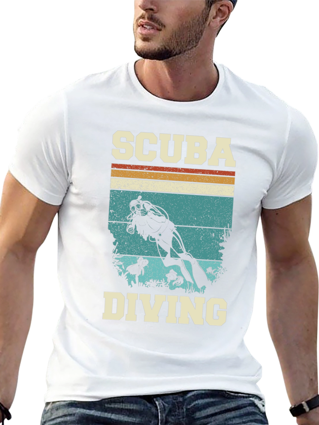 Scuba Diving Retro Graphic Tee - Black