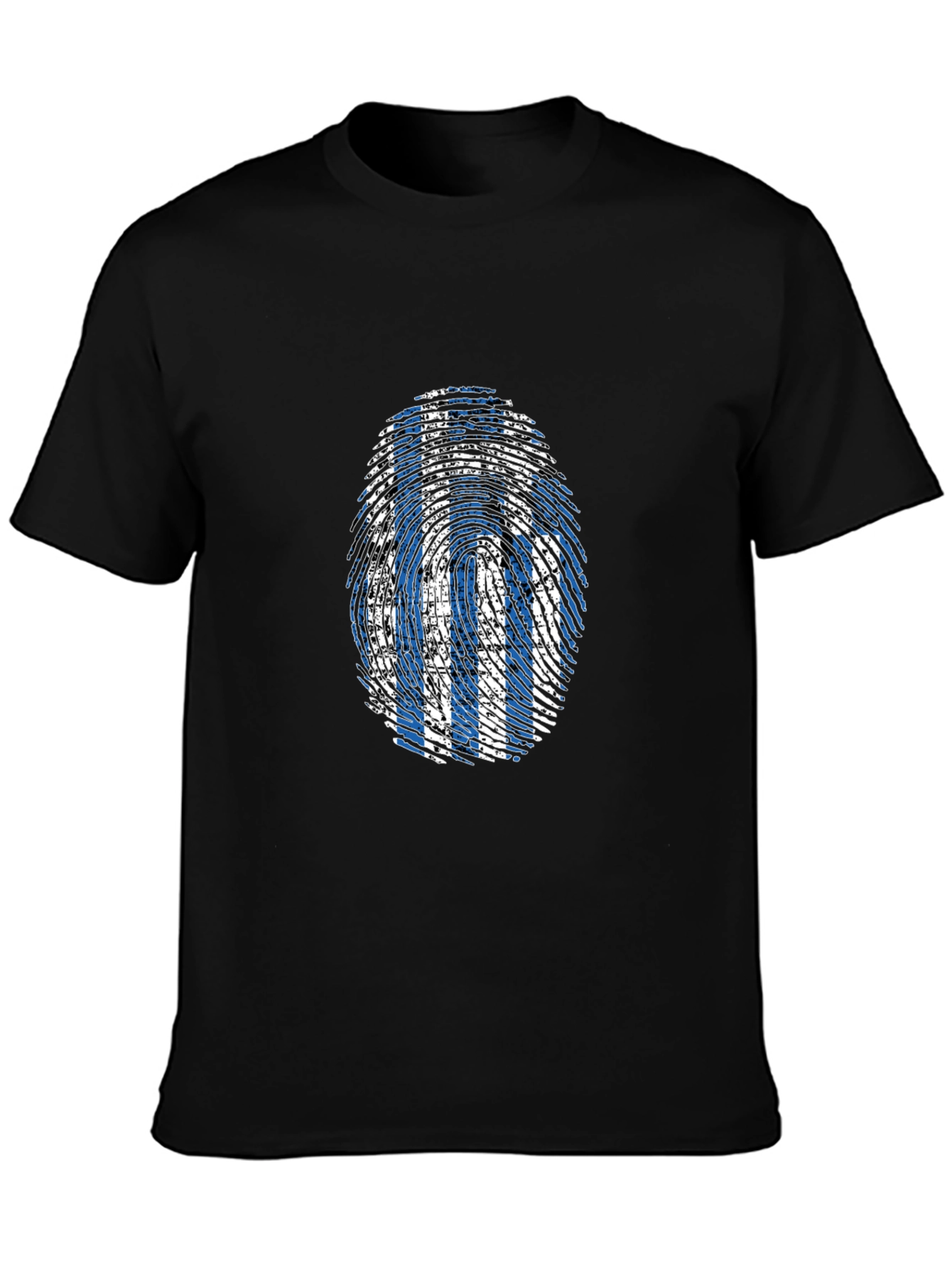 Greek Flag Fingerprint Graphic Tee