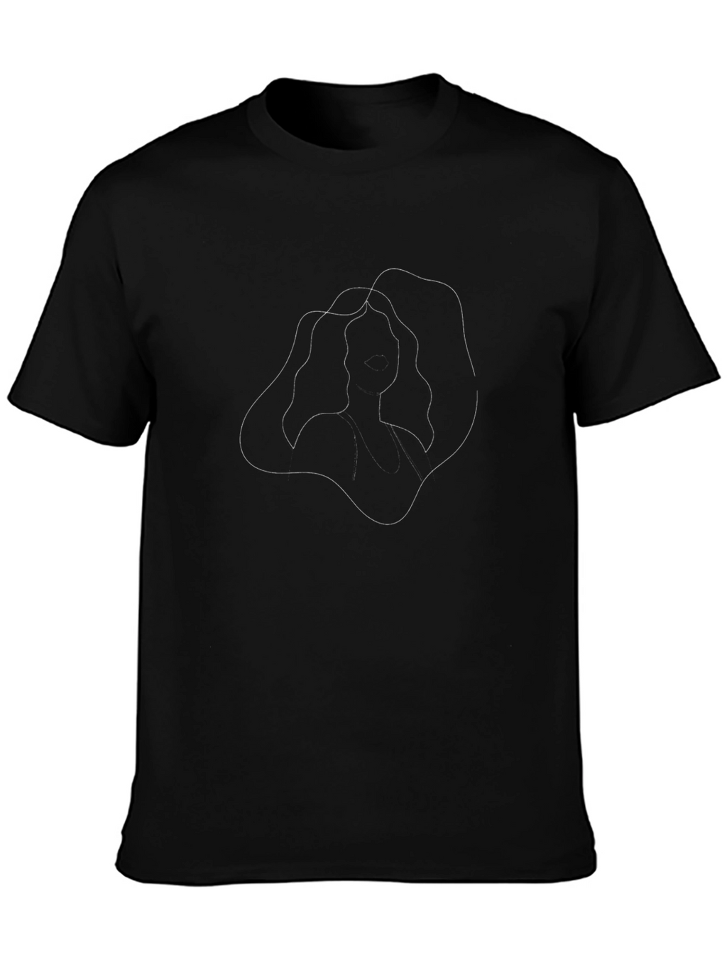 Abstract Portrait Black T-Shirt - Modern Style