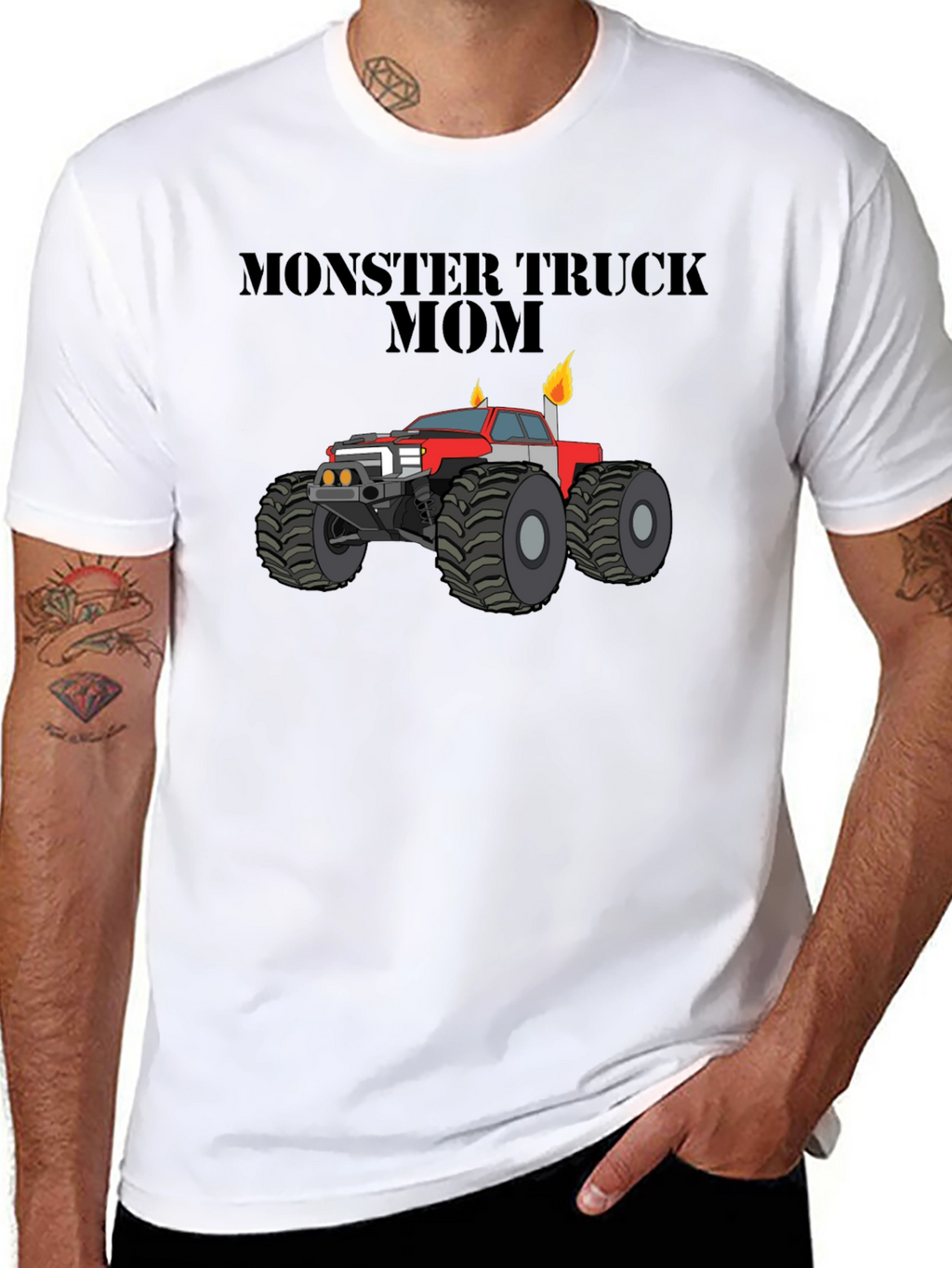 Monster Truck Mom Black Graphic T-Shirt