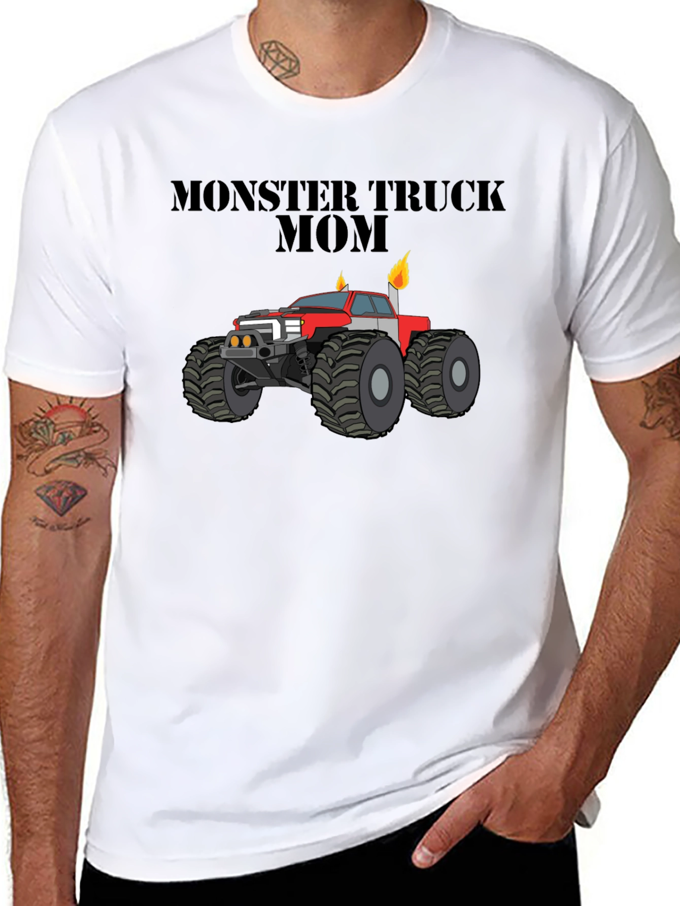 Monster Truck Mom Black Graphic T-Shirt