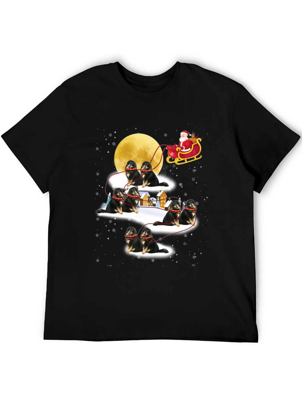 Santa Shiba Inu Sleigh T-Shirt
