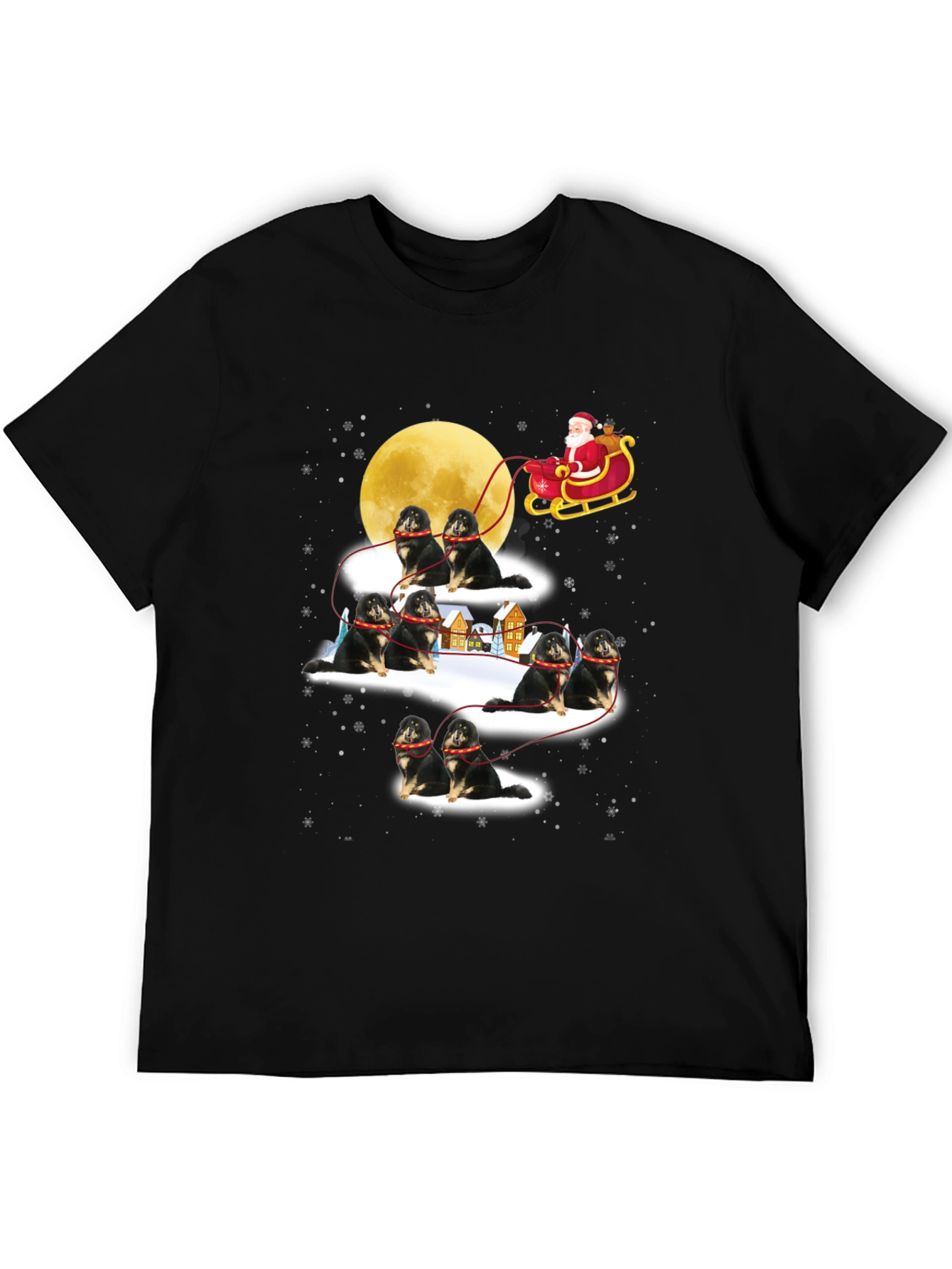 Santa Shiba Inu Sleigh T-Shirt