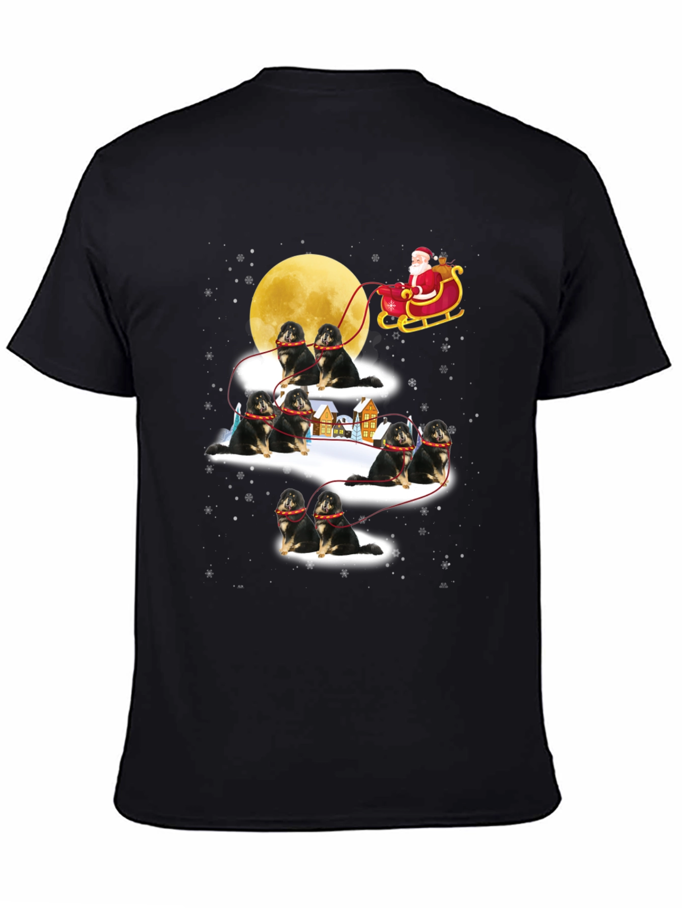 Santa Shiba Inu Sleigh T-Shirt