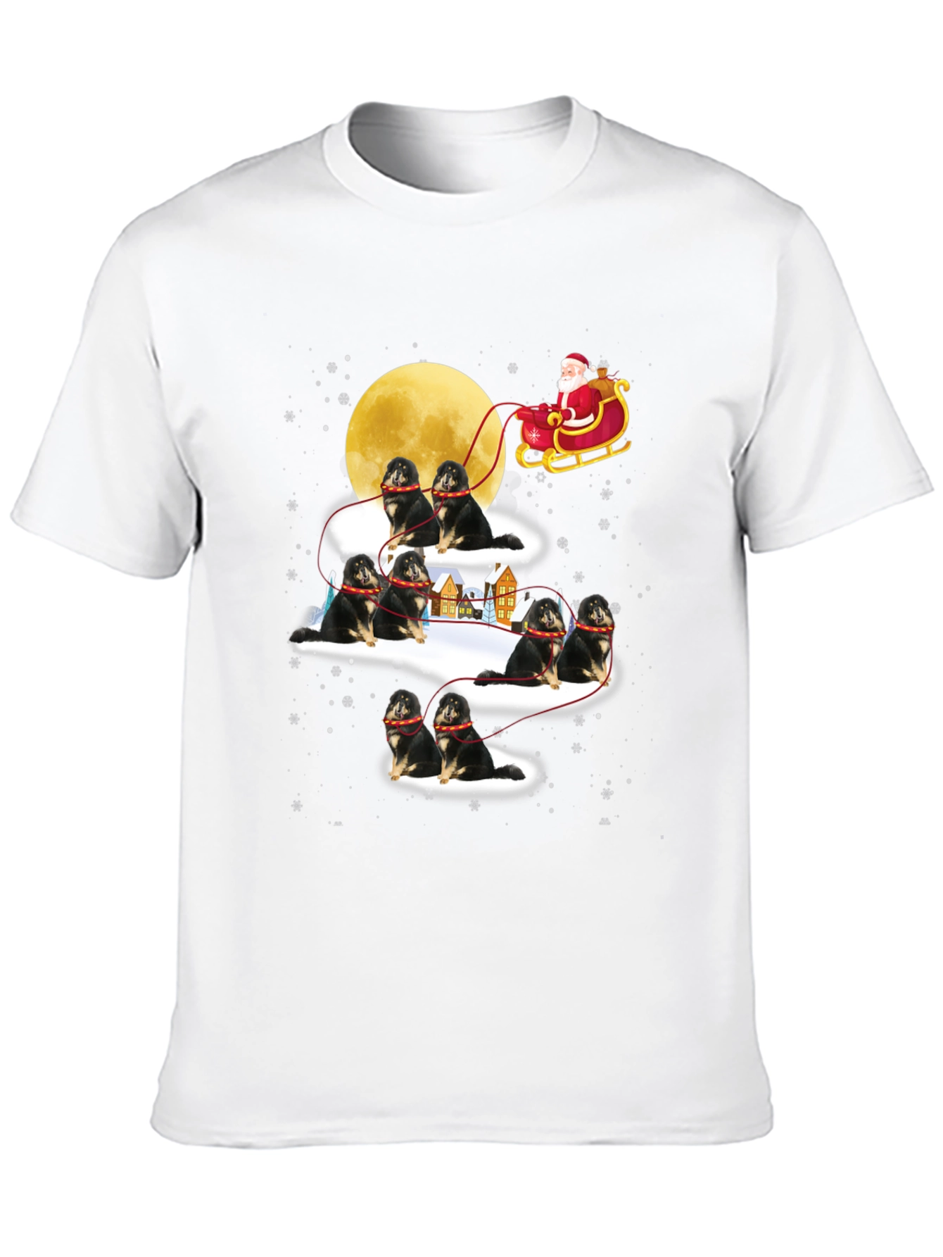 Santa Shiba Inu Sleigh T-Shirt