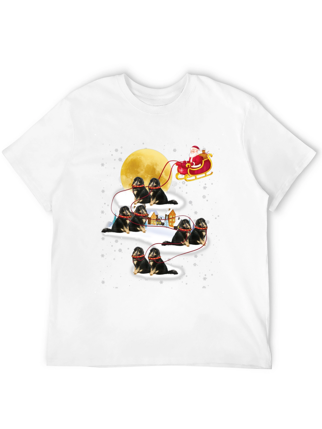 Santa Shiba Inu Sleigh T-Shirt