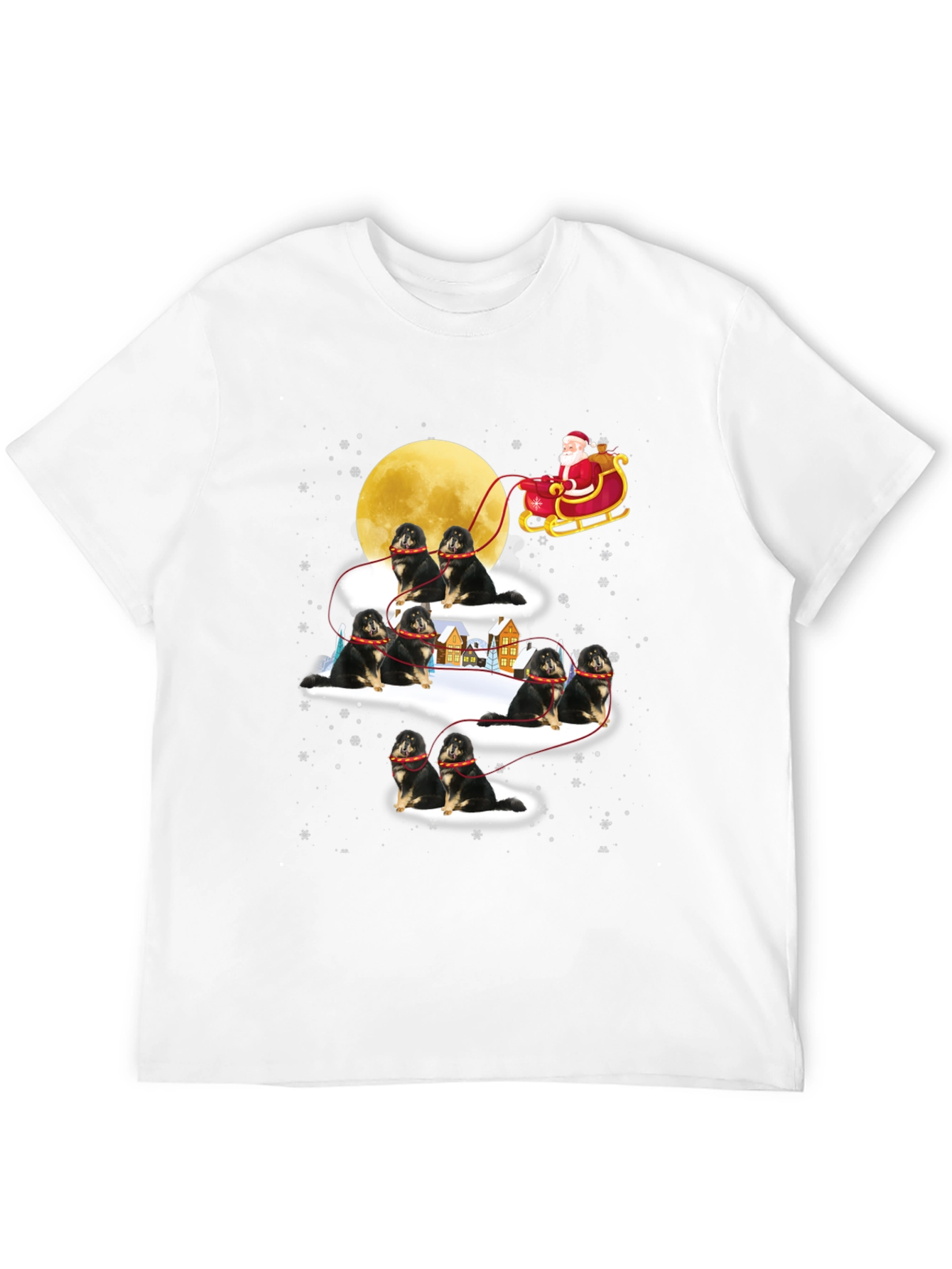Santa Shiba Inu Sleigh T-Shirt
