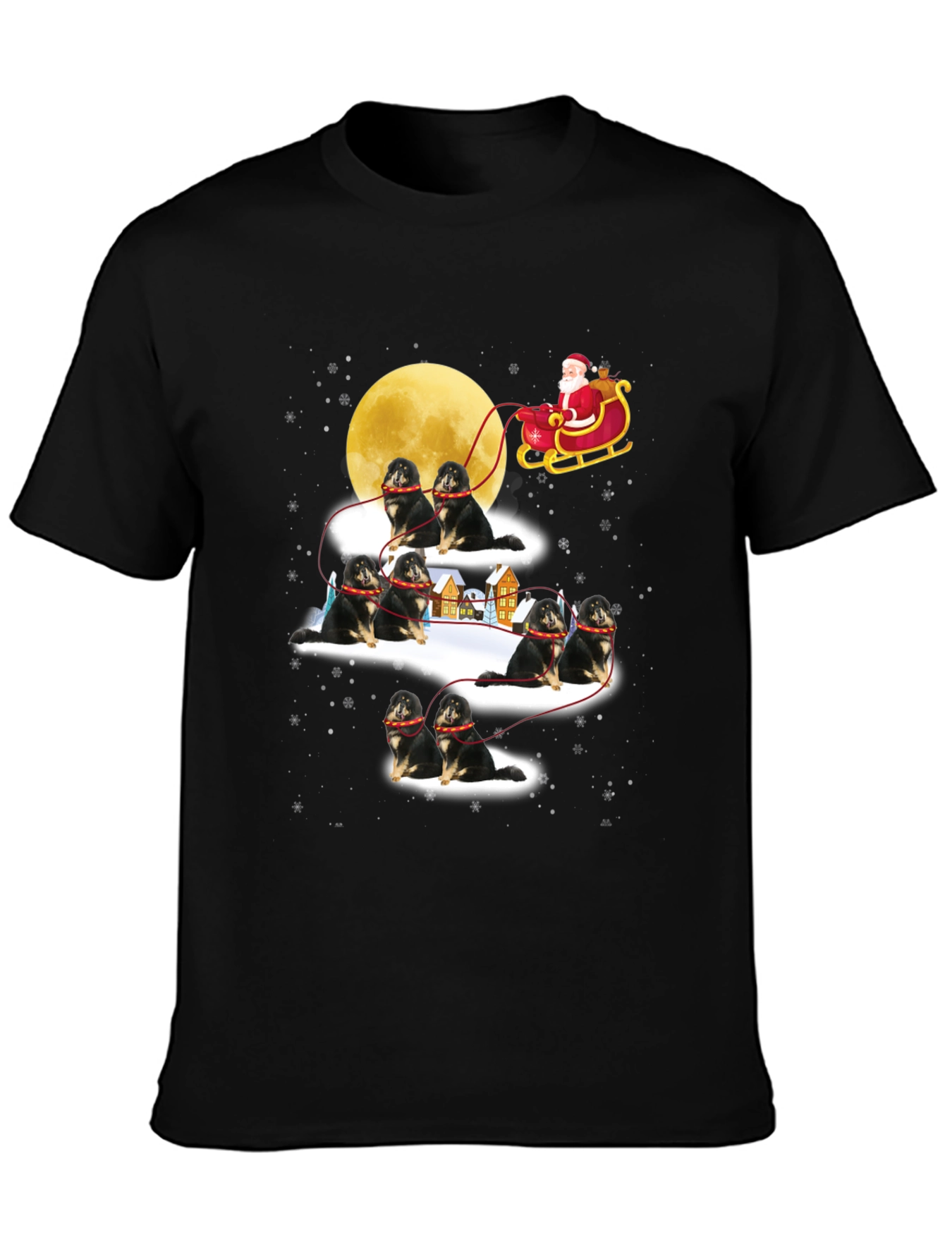 Santa Shiba Inu Sleigh T-Shirt