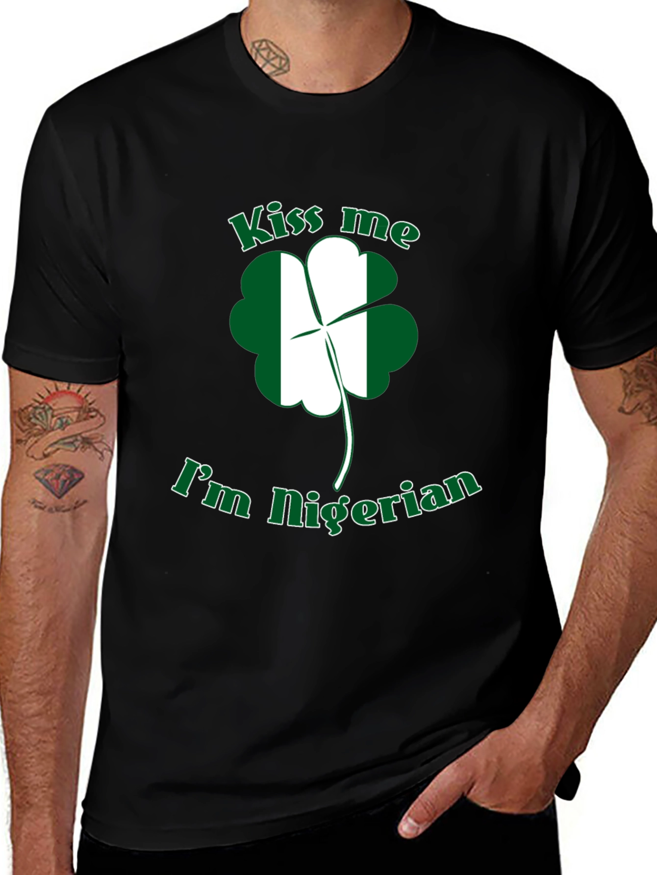 Kiss Me Im Nigerian St Patricks Day T-Shirt