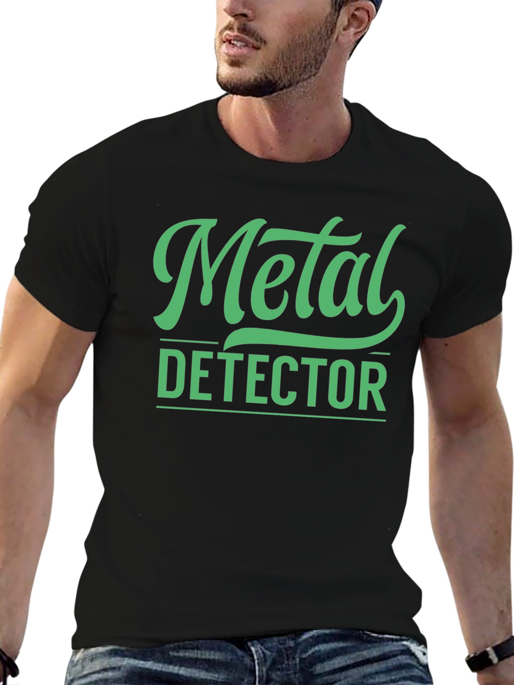 Metal Detector Graphic Tee - Black