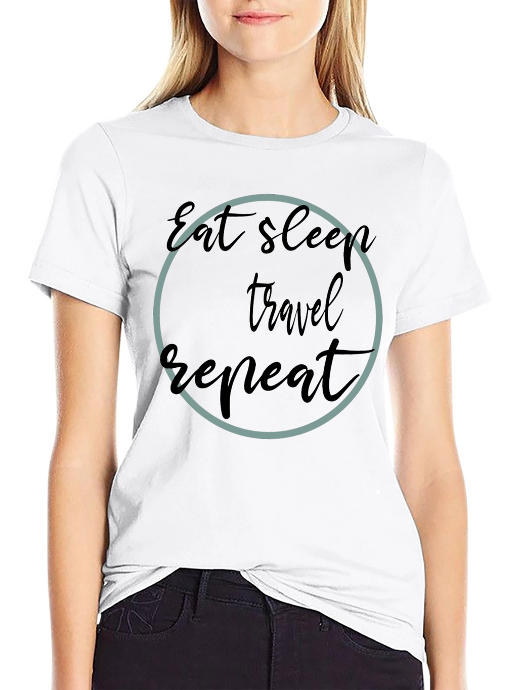 Eat Sleep Travel Repeat Graphic T-Shirt