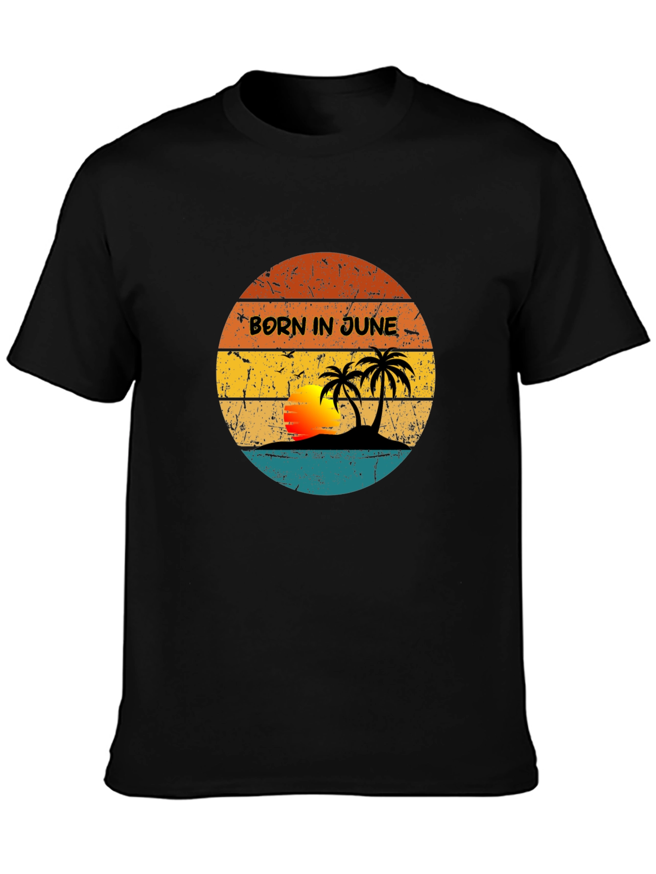Born in June Tropical Sunset Graphic Tee