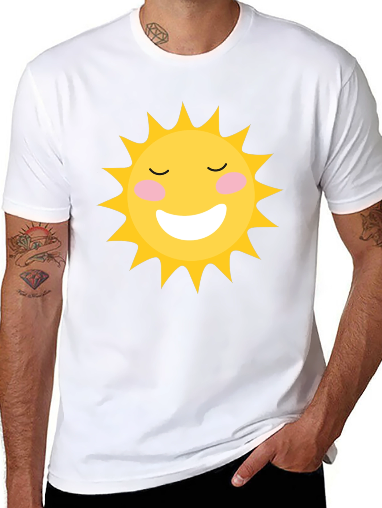 Smiling Sun Graphic Black T-Shirt