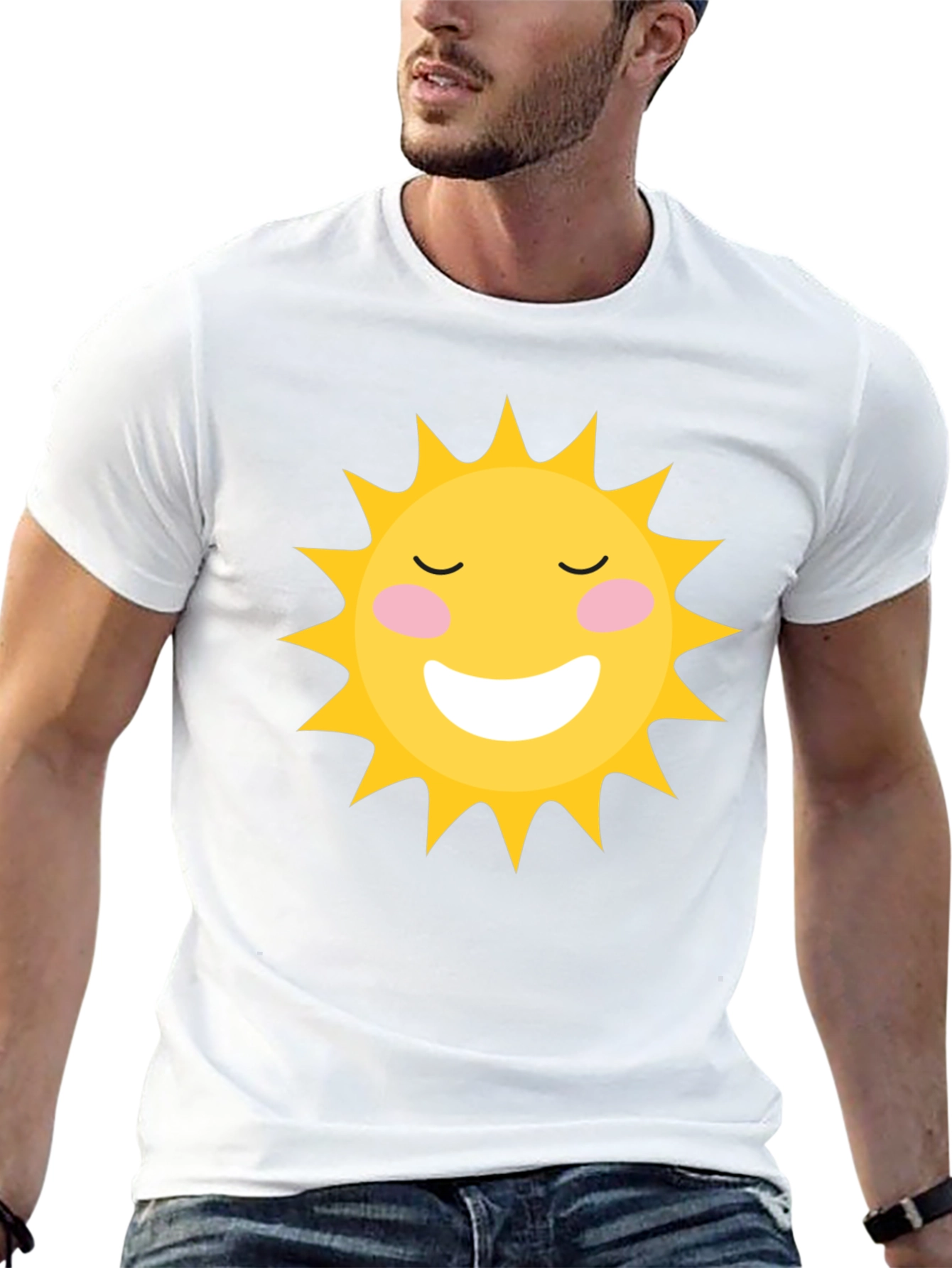 Smiling Sun Graphic Black T-Shirt