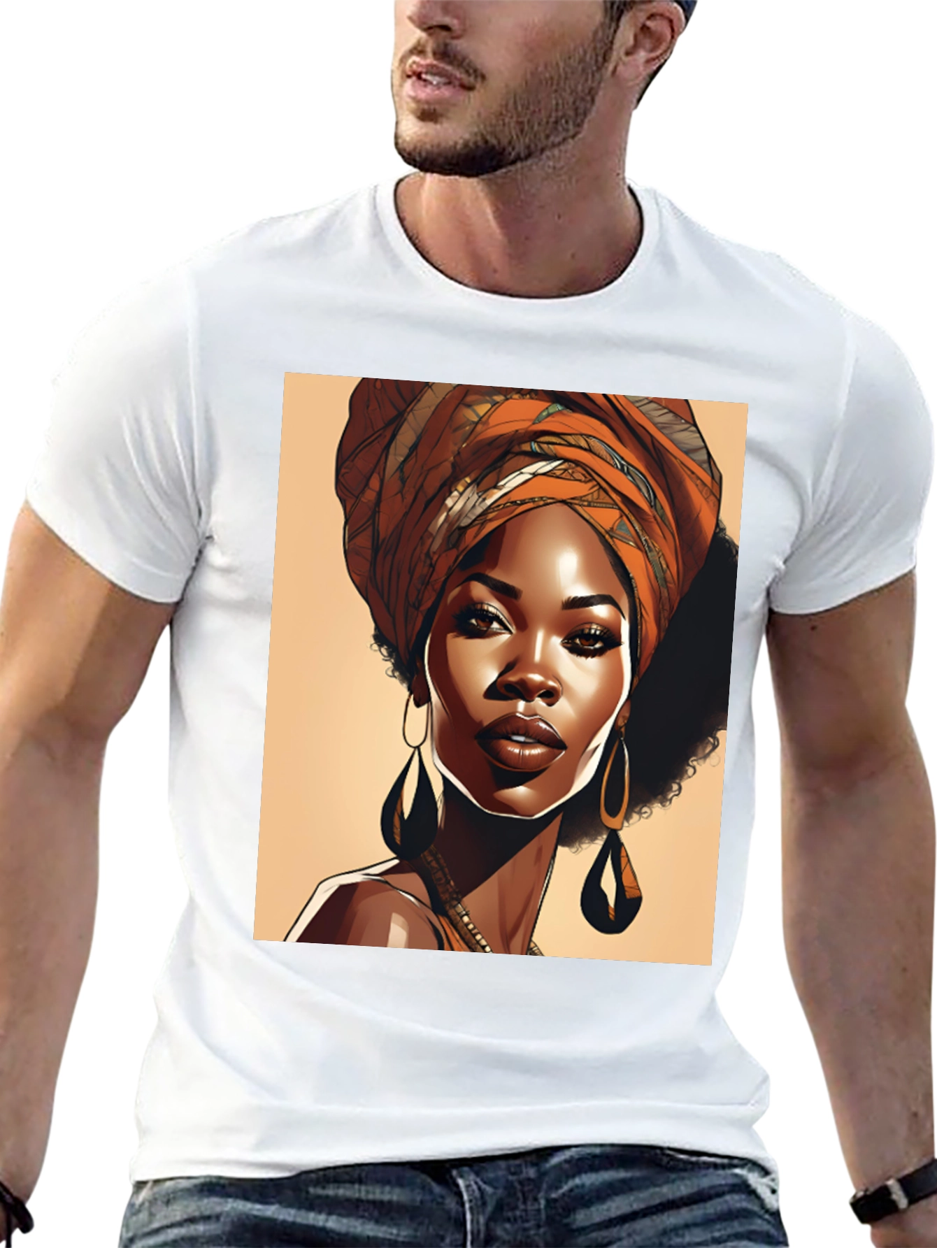 Elegant Woman T-Shirt Afrocentric Style