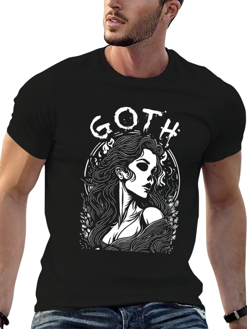 Gothic Woman Graphic Tee - Black Unisex Shirt