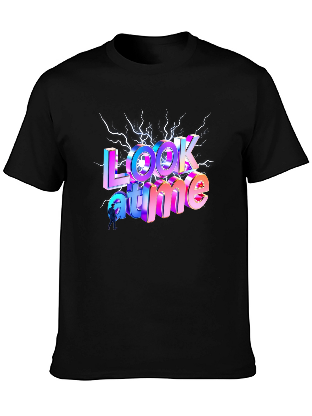 Look At Me Time Black Graphic Tee