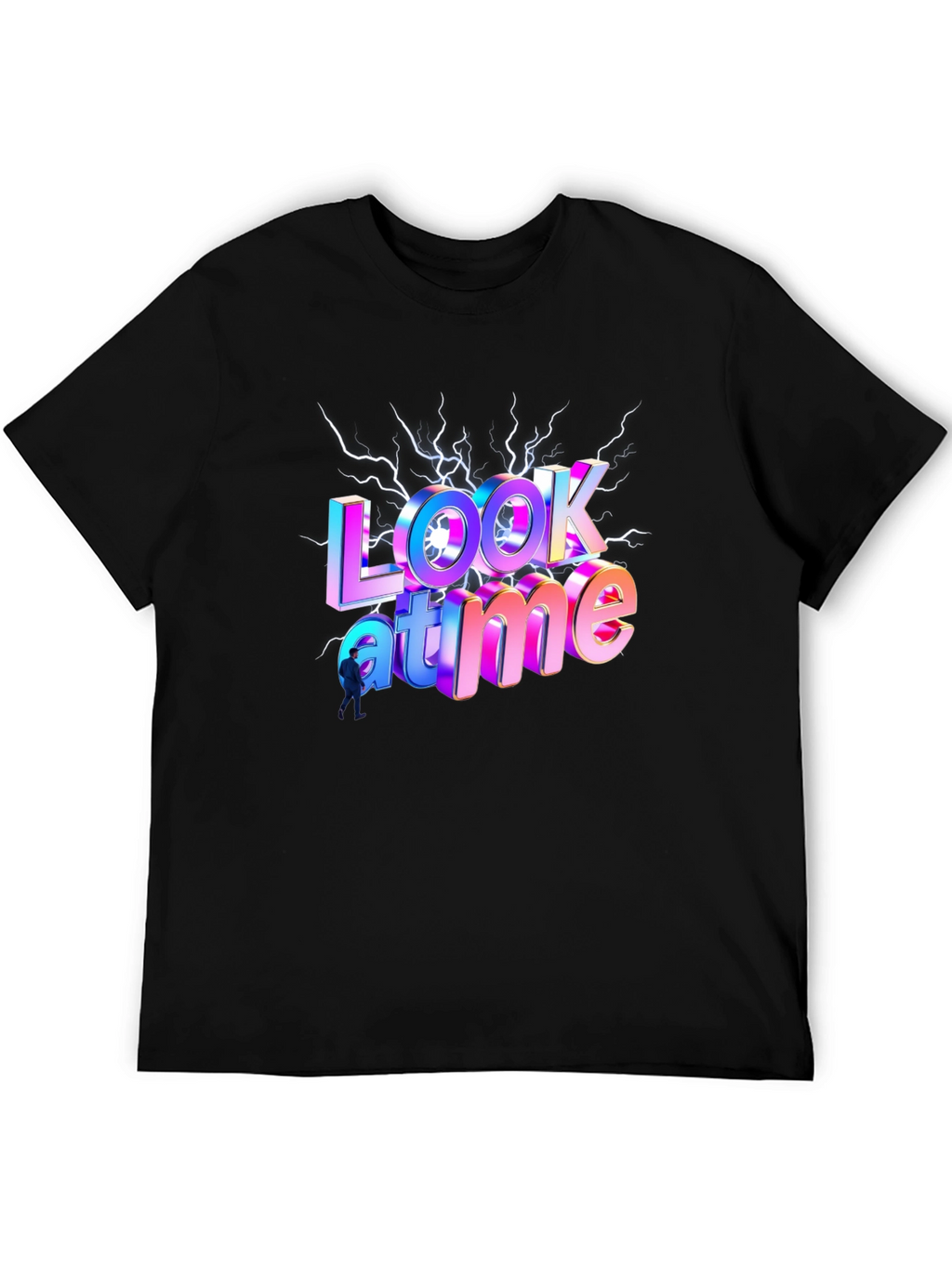 Look At Me Time Black Graphic Tee