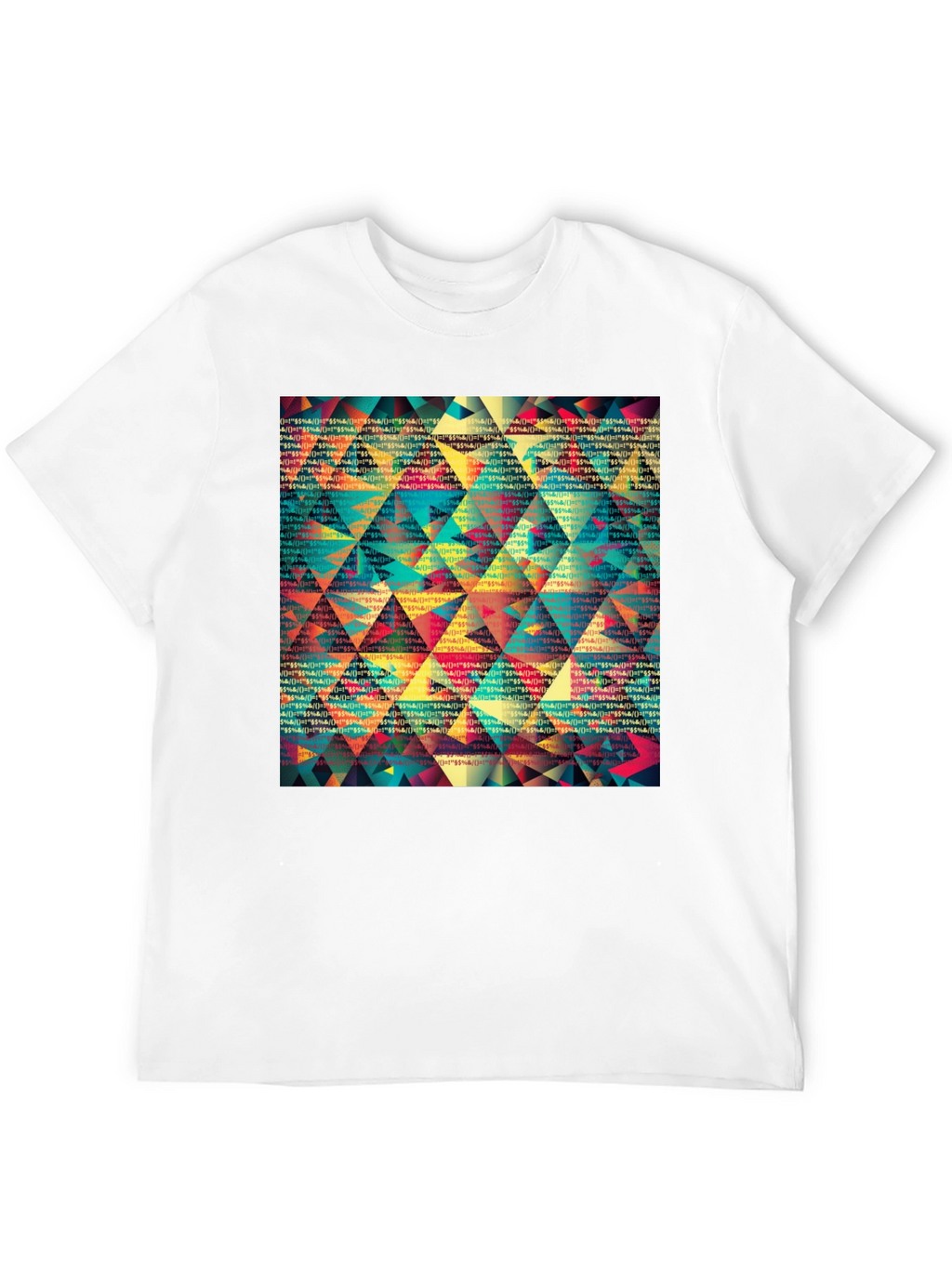 Geometric Triangle Pattern Black T-Shirt