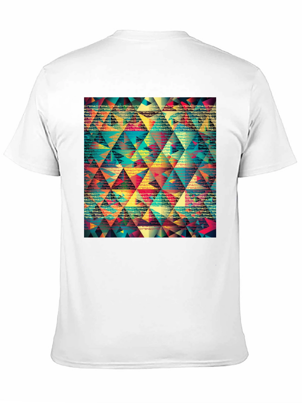 Geometric Triangle Pattern Black T-Shirt