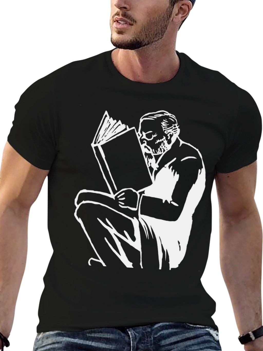 Intellectual T-Shirt: Man Reading Book Graphic Tee