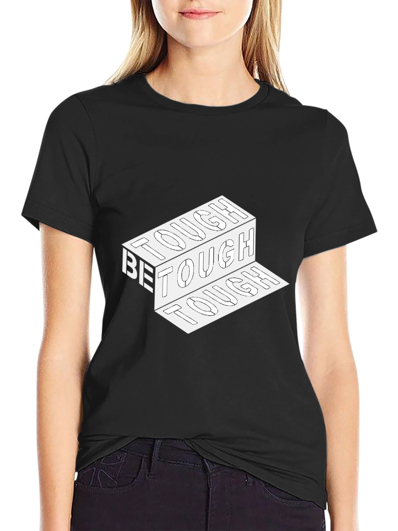 Be Tough Graphic Print Black T-Shirt