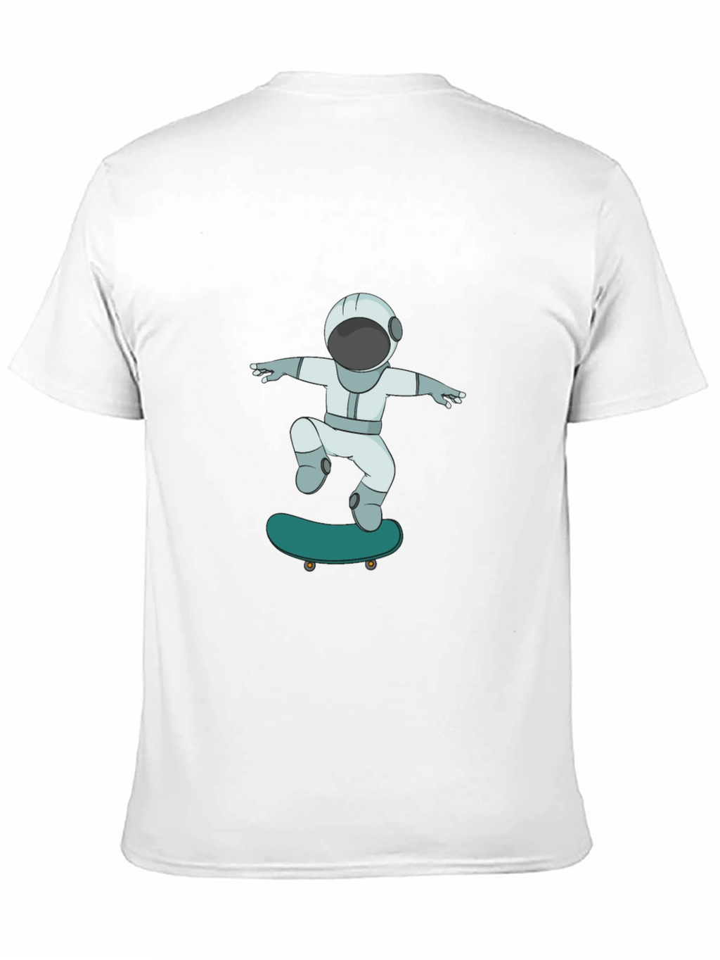 Skateboarding Astronaut Graphic Tee - Cool Black T-Shirt