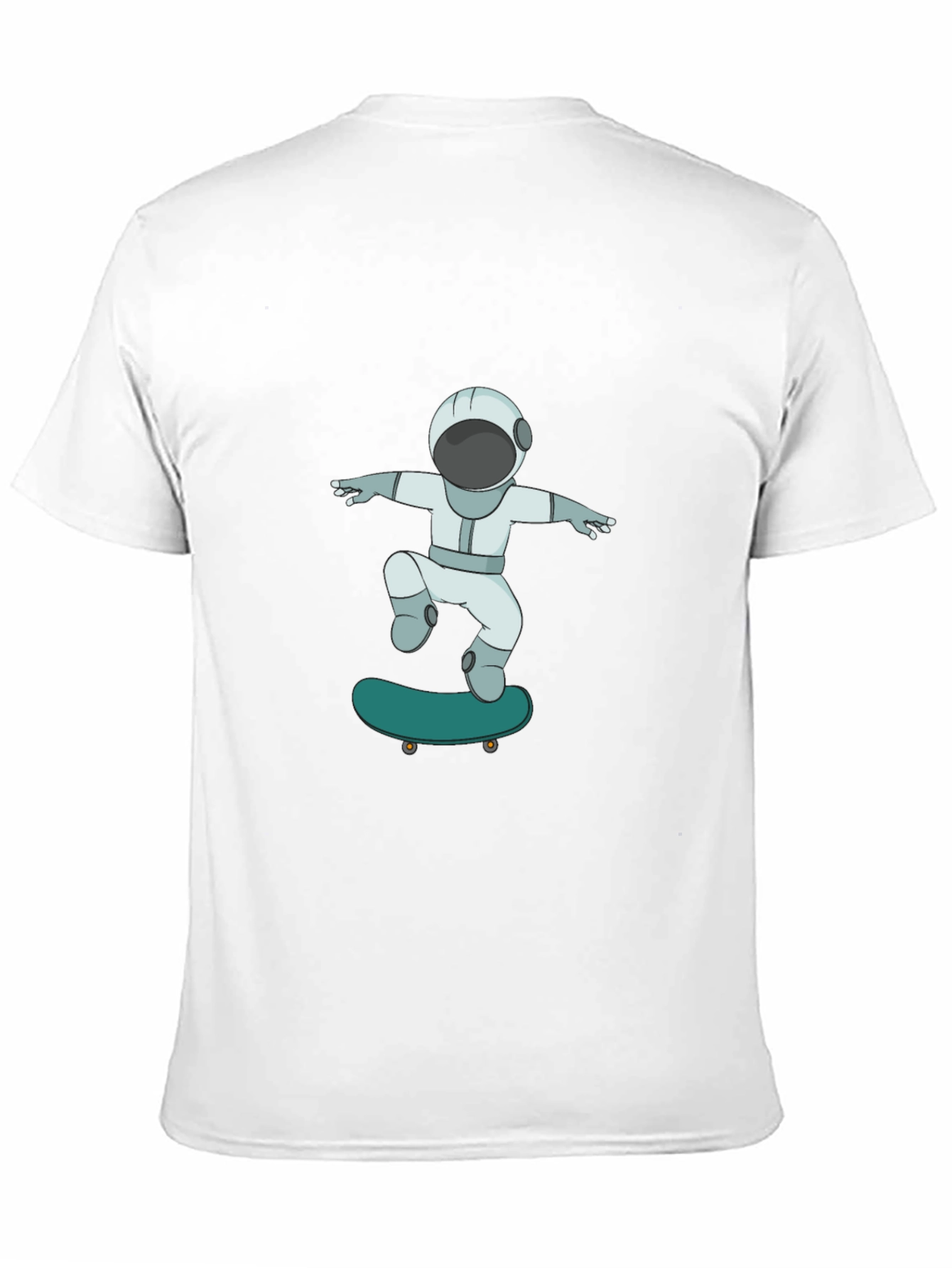 Skateboarding Astronaut Graphic Tee - Cool Black T-Shirt
