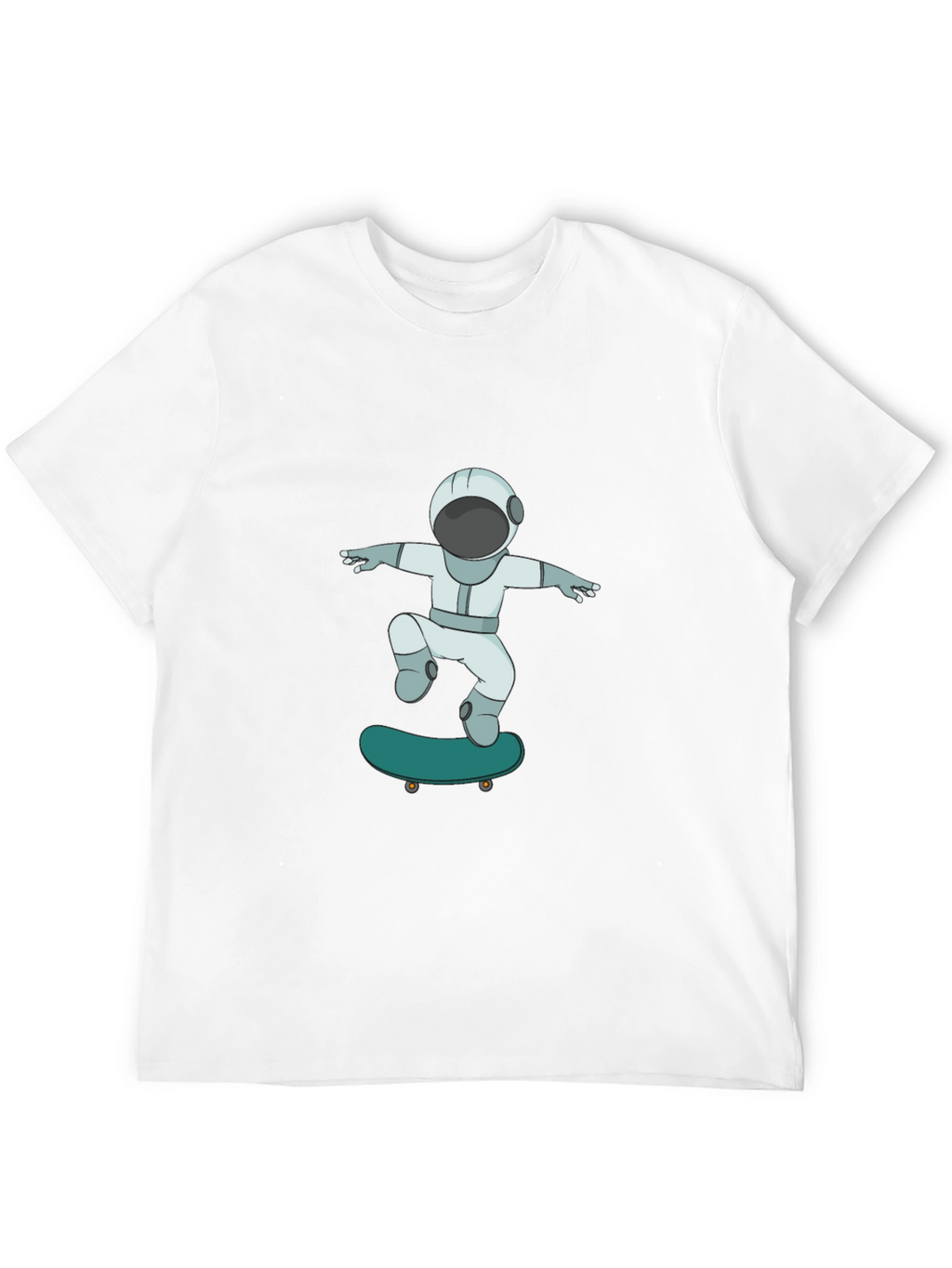 Skateboarding Astronaut Graphic Tee - Cool Black T-Shirt
