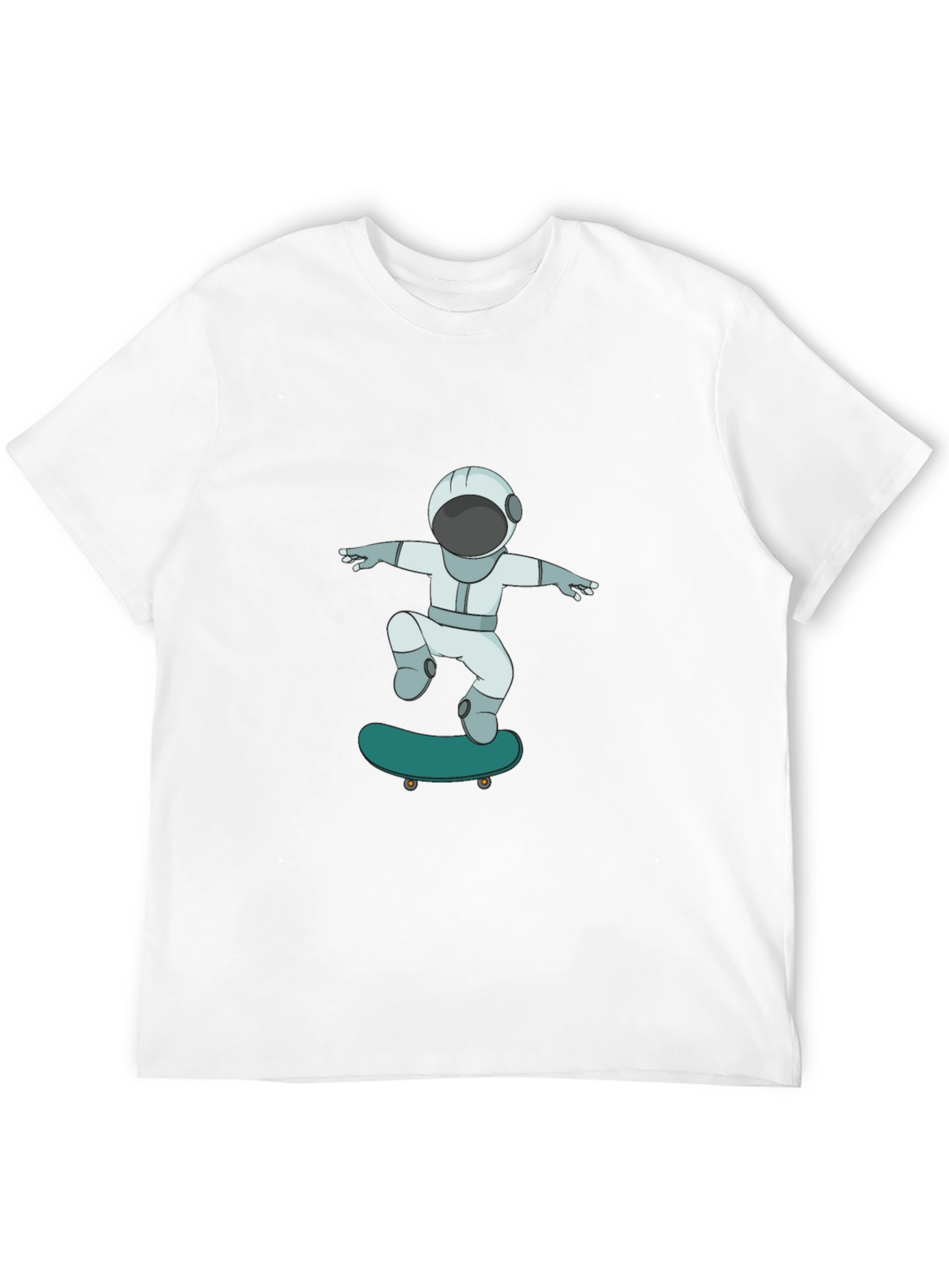 Skateboarding Astronaut Graphic Tee - Cool Black T-Shirt