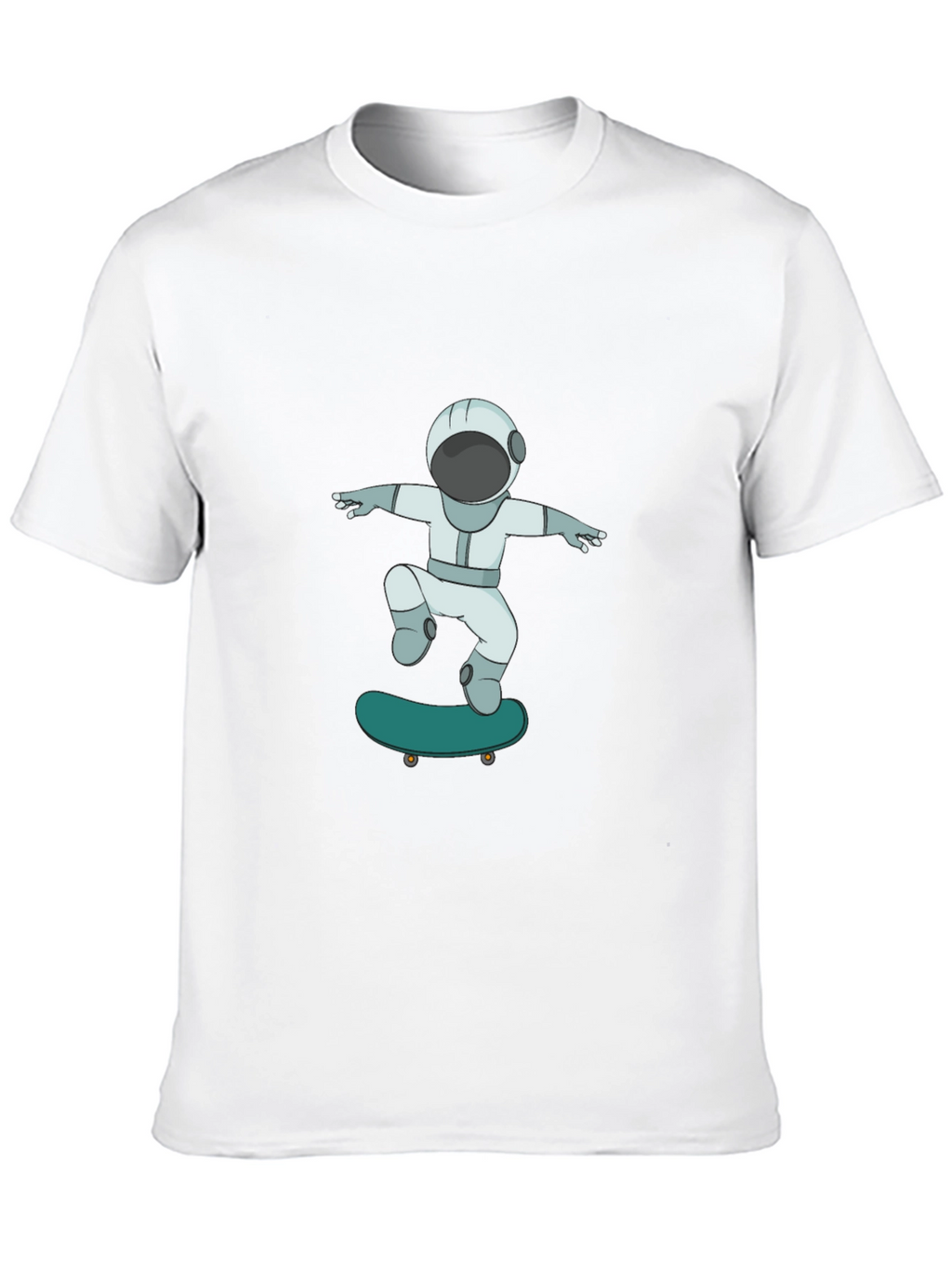 Skateboarding Astronaut Graphic Tee - Cool Black T-Shirt