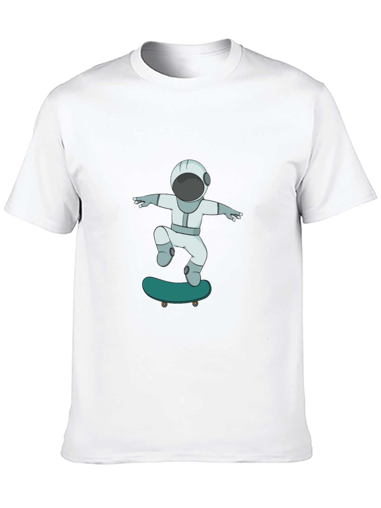 Skateboarding Astronaut Graphic Tee - Cool Black T-Shirt