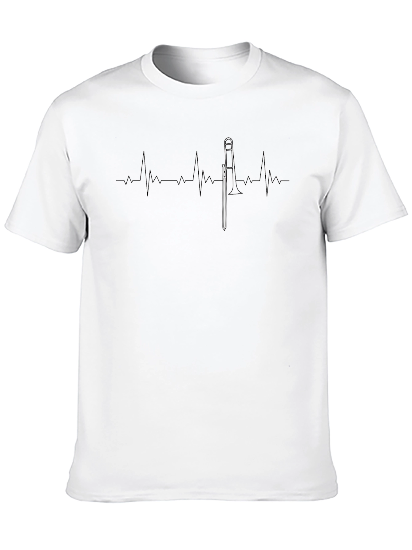 Trombone Heartbeat T-Shirt - Music Lover Tee