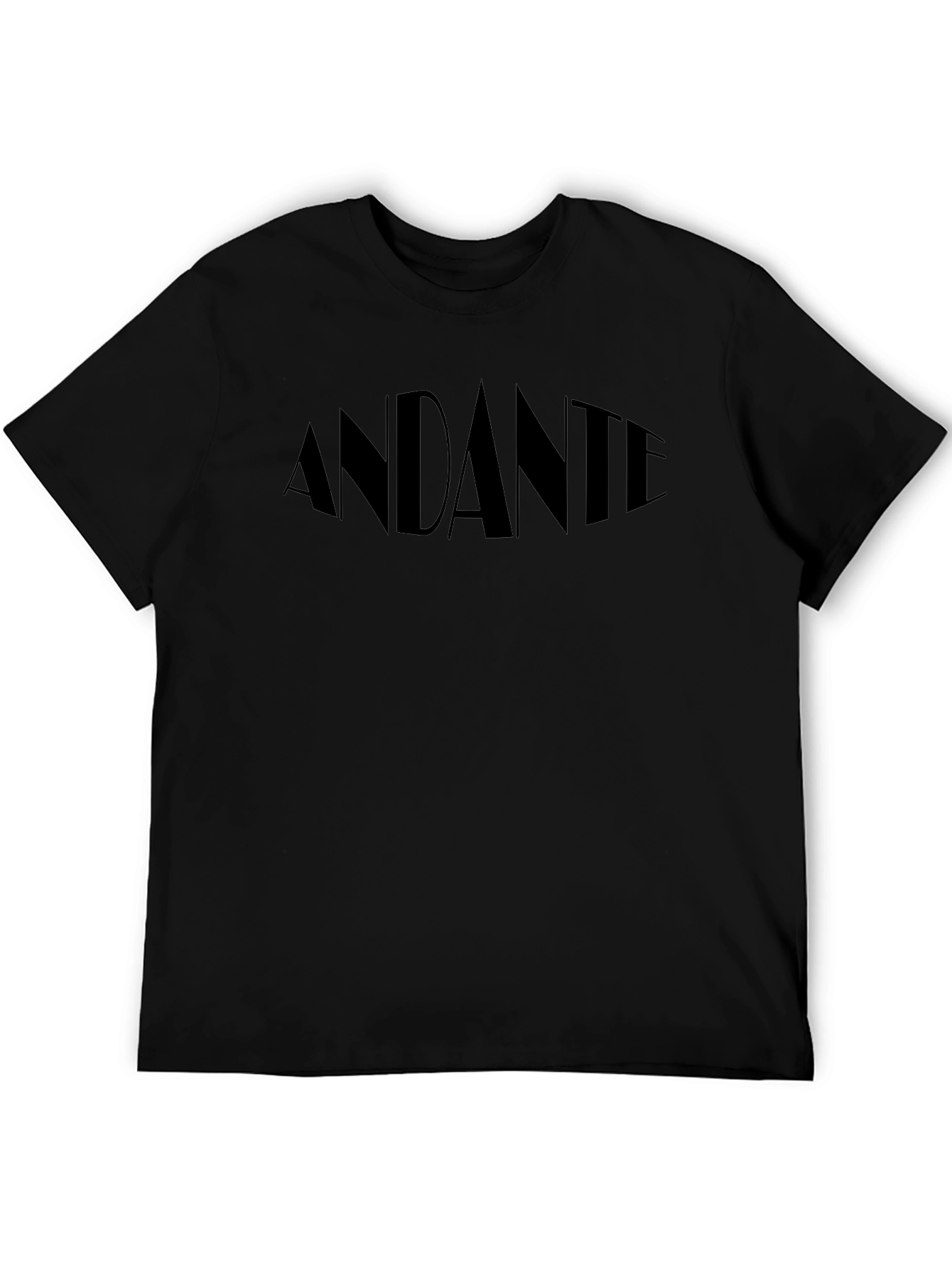 Andante Black Graphic Tee - Stylish Minimalist Design