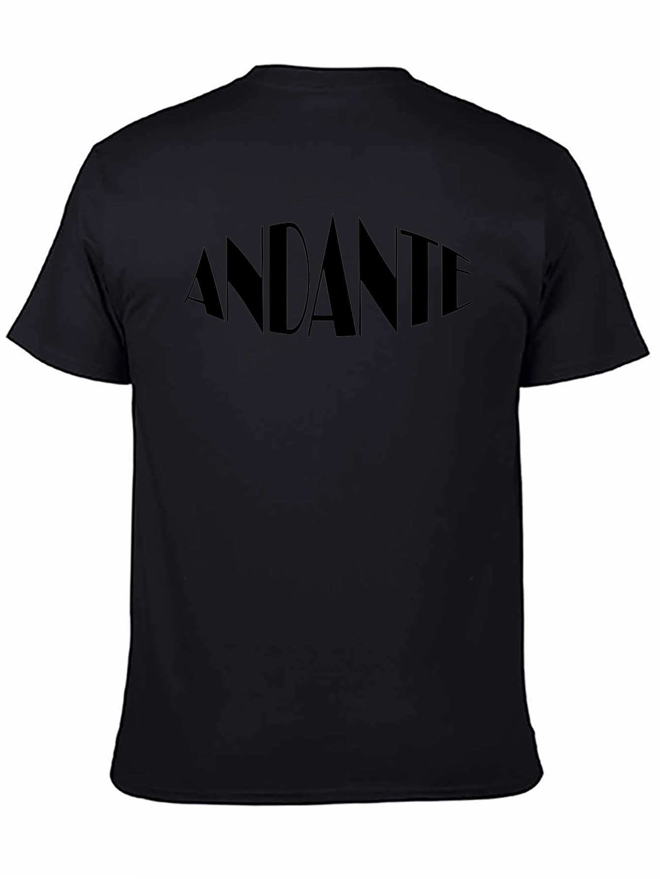 Andante Black Graphic Tee - Stylish Minimalist Design