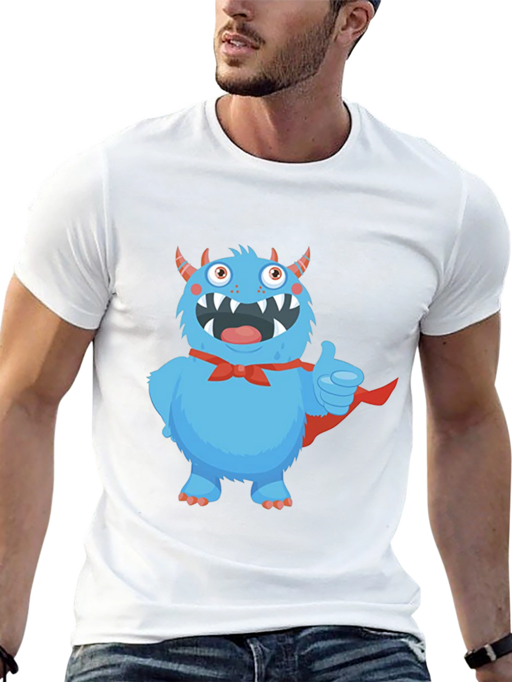 Monster Graphic T-Shirt - Black Cotton Tee