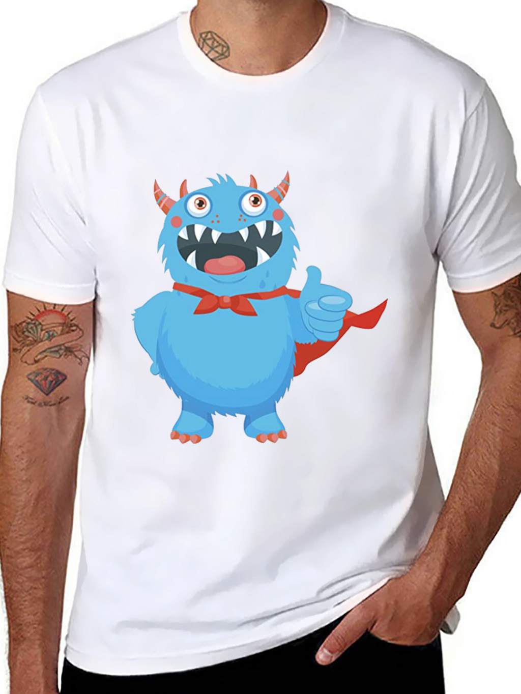 Monster Graphic T-Shirt - Black Cotton Tee