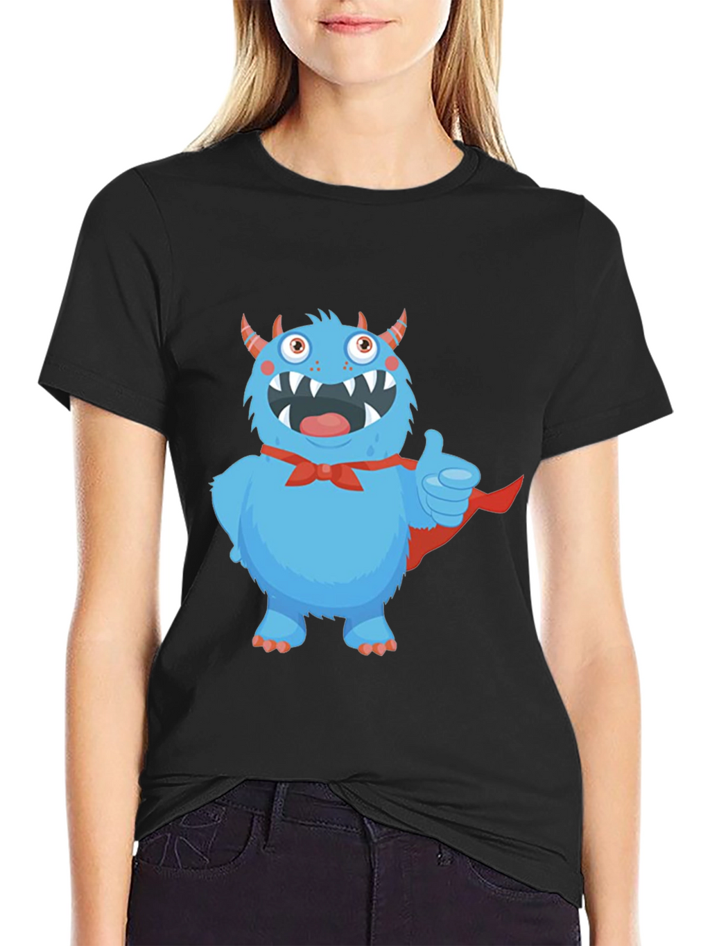 Monster Graphic T-Shirt - Black Cotton Tee