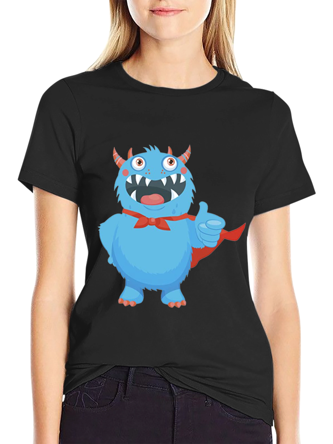Monster Graphic T-Shirt - Black Cotton Tee