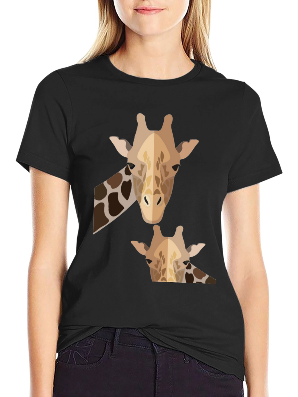 Giraffe Graphic Tee - Mens Black Crew Neck