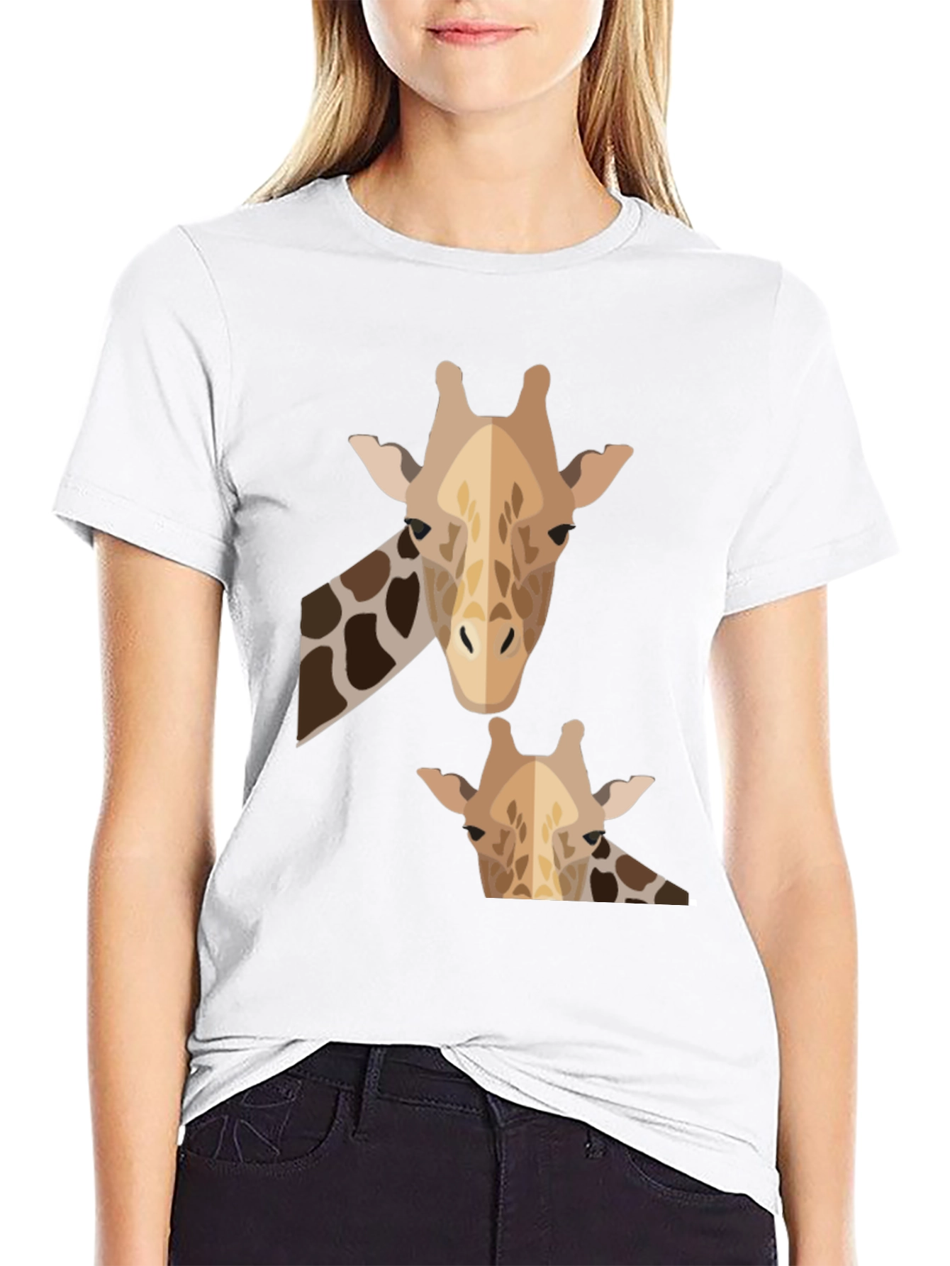 Giraffe Graphic Tee - Mens Black Crew Neck