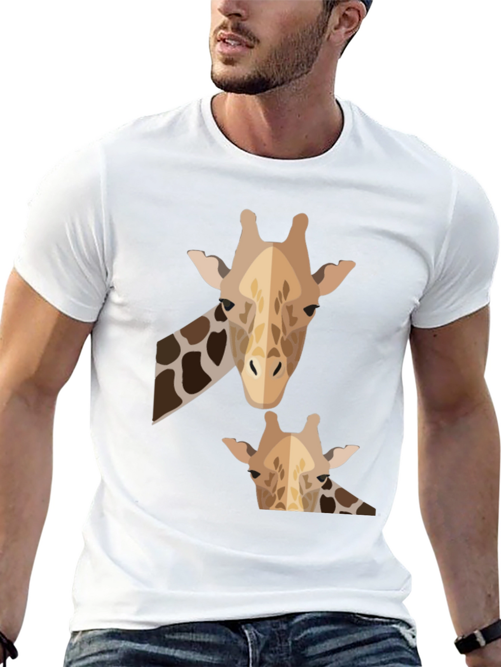Giraffe Graphic Tee - Mens Black Crew Neck