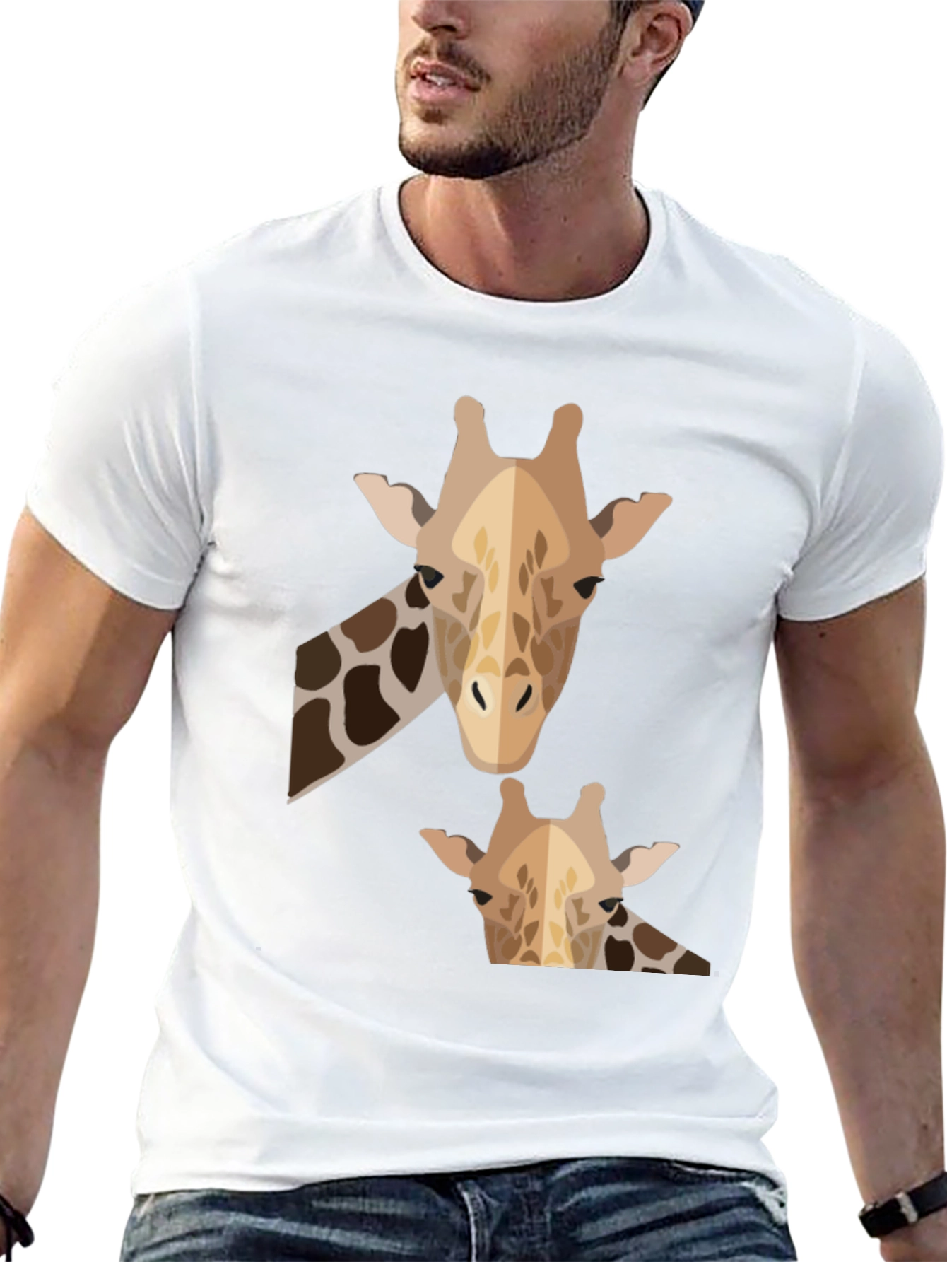 Giraffe Graphic Tee - Mens Black Crew Neck